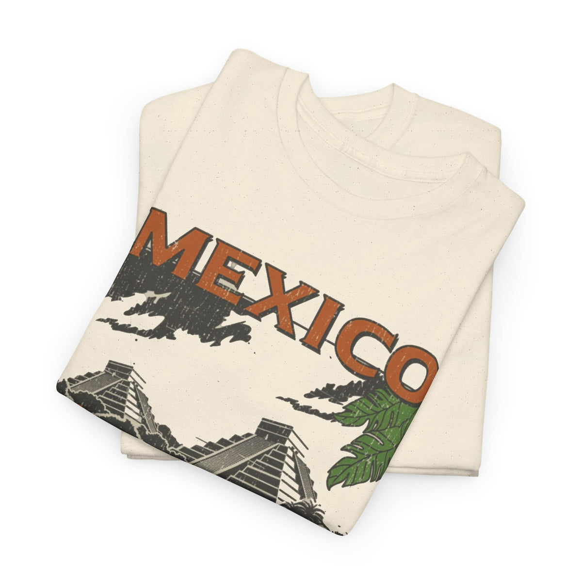 Mexico Pyramids and Tropical Flowers T-Shirt Men's Graphic Tee