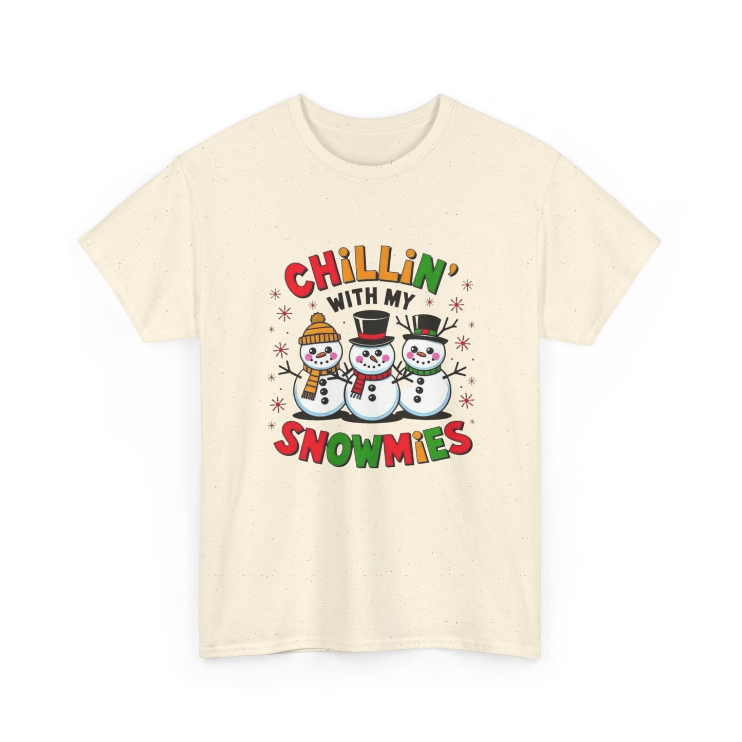 Chilling With My Snowmies Snowmen Christmas Graphic T Shirt ADULT NEW