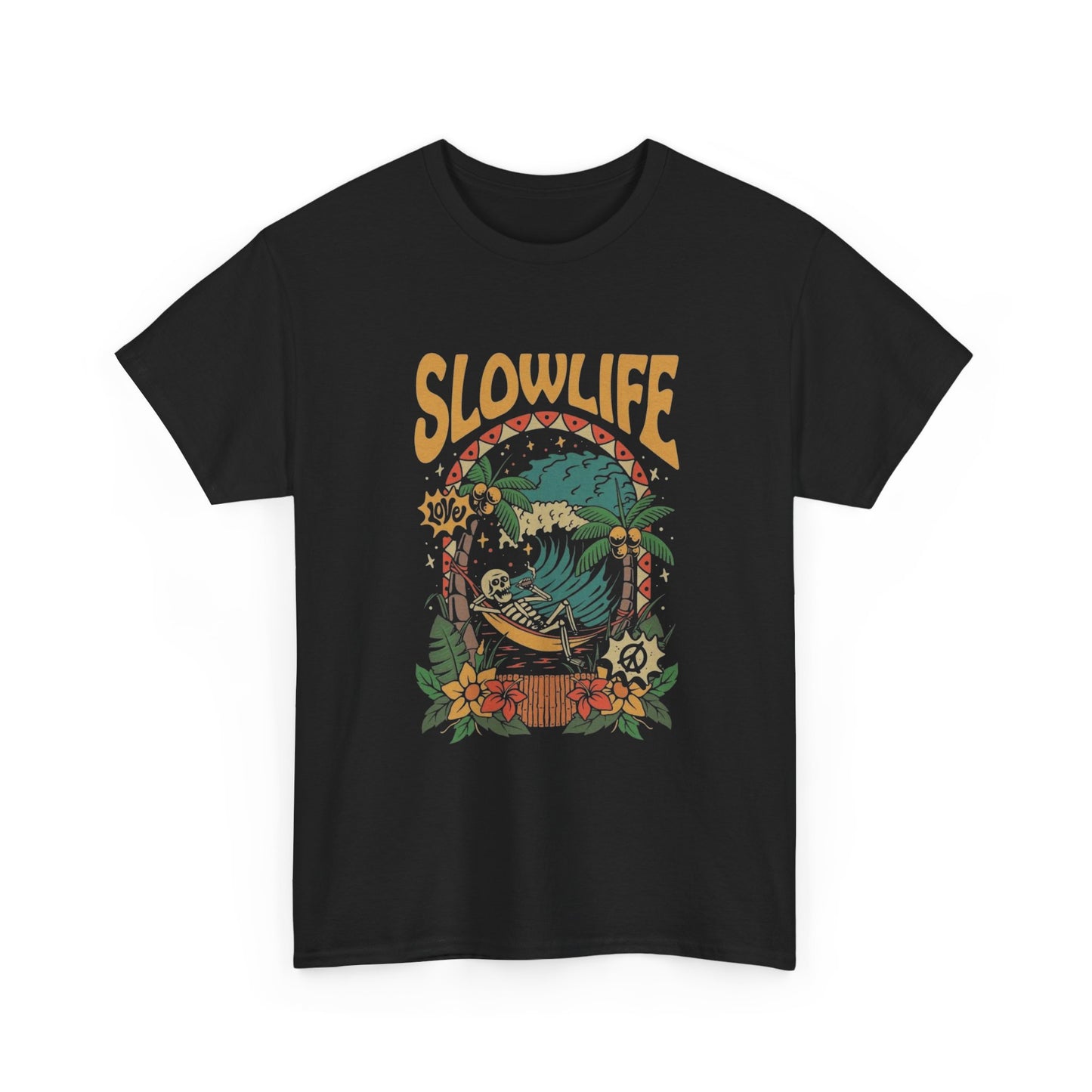 Slow life Graphic T Shirt Unisex Cotton Tee Gift NEW