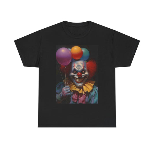 Circus Clown Horror Show Shirt Retro Balloons Unisex Heavy Cotton Tee