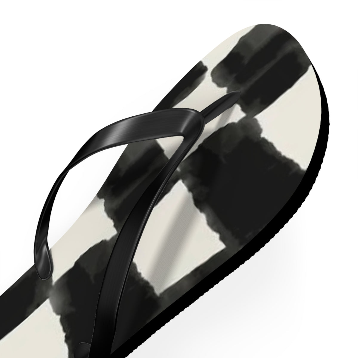 Checkered Black And White Sandals, Beach Shoes, Vacation Flip Flops, Pool Slides