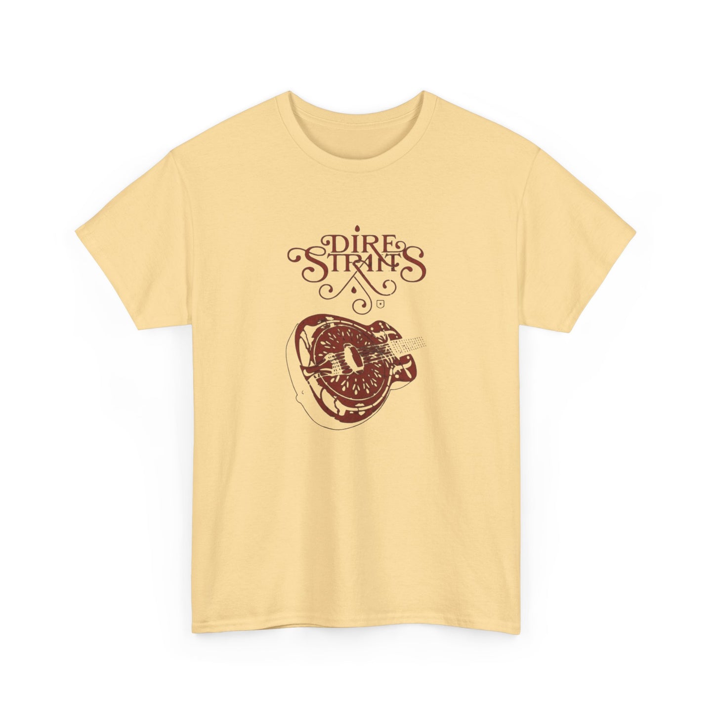 Dire Straits Vintage Guitar Graphic T Shirt NEW ADULT Unisex Heavy Cotton Tee