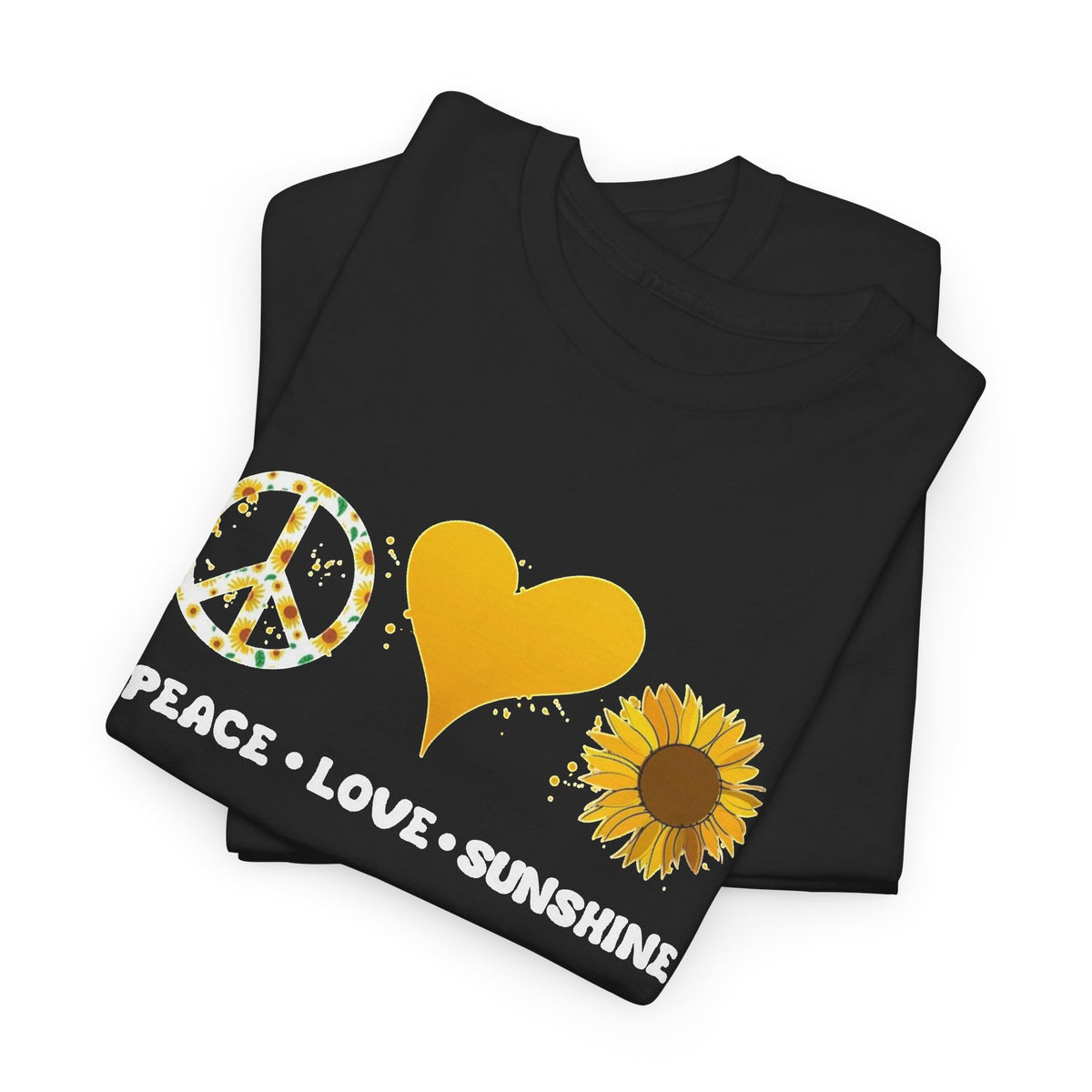 Peace Love And Sunshine Graphic T Shirt Men's Heavy Cotton Tee
