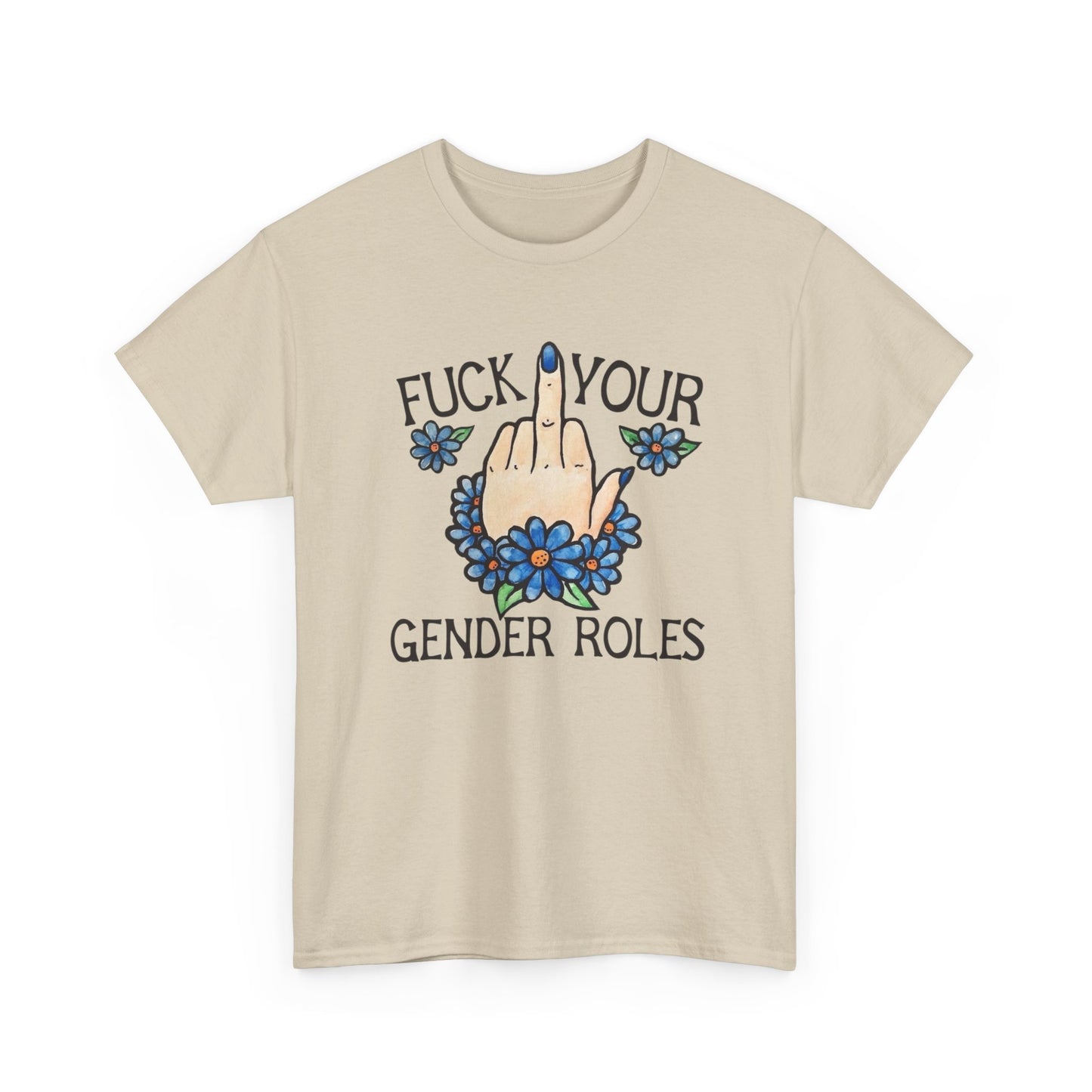 No Gender Roles Funny Liberal Graphic T Shirt Unisex Heavy Cotton Tee GIFT