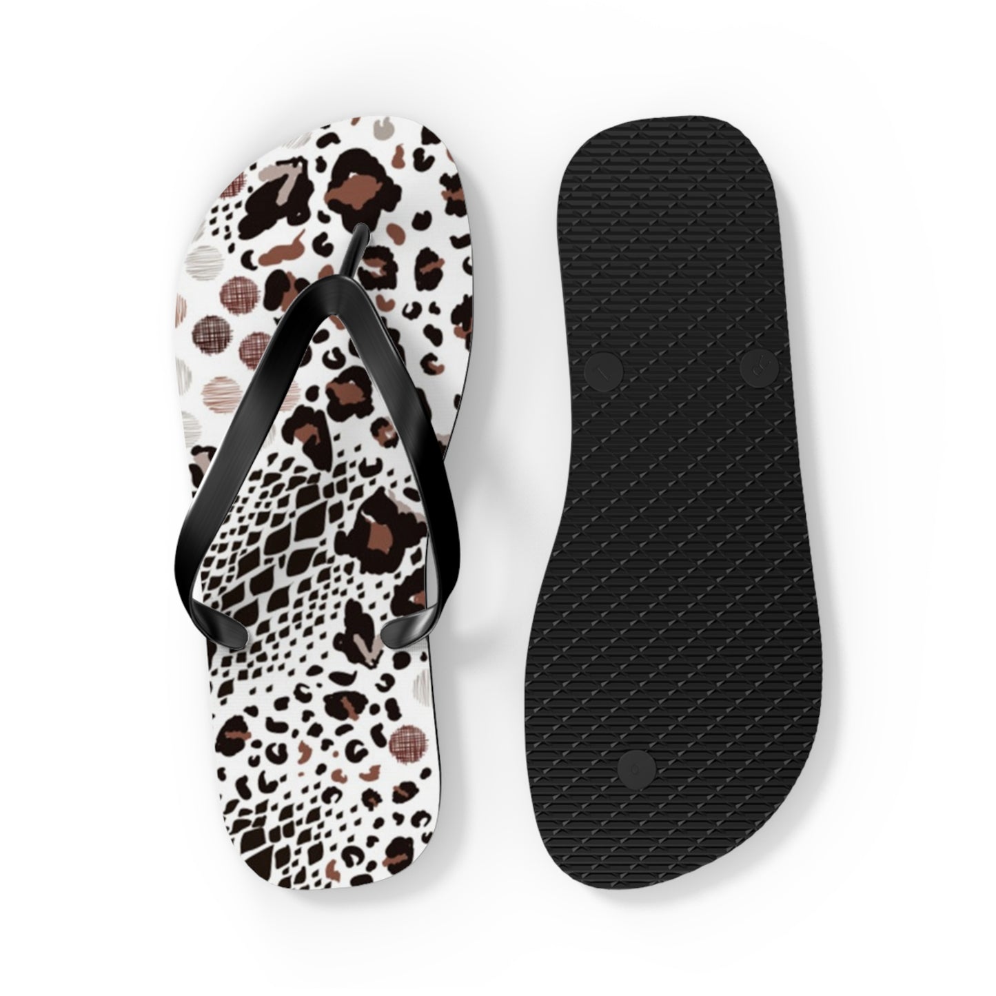 Mixed Animal Print Beach Sandals, Slides for Summer, Flip Flops, Water Resistant