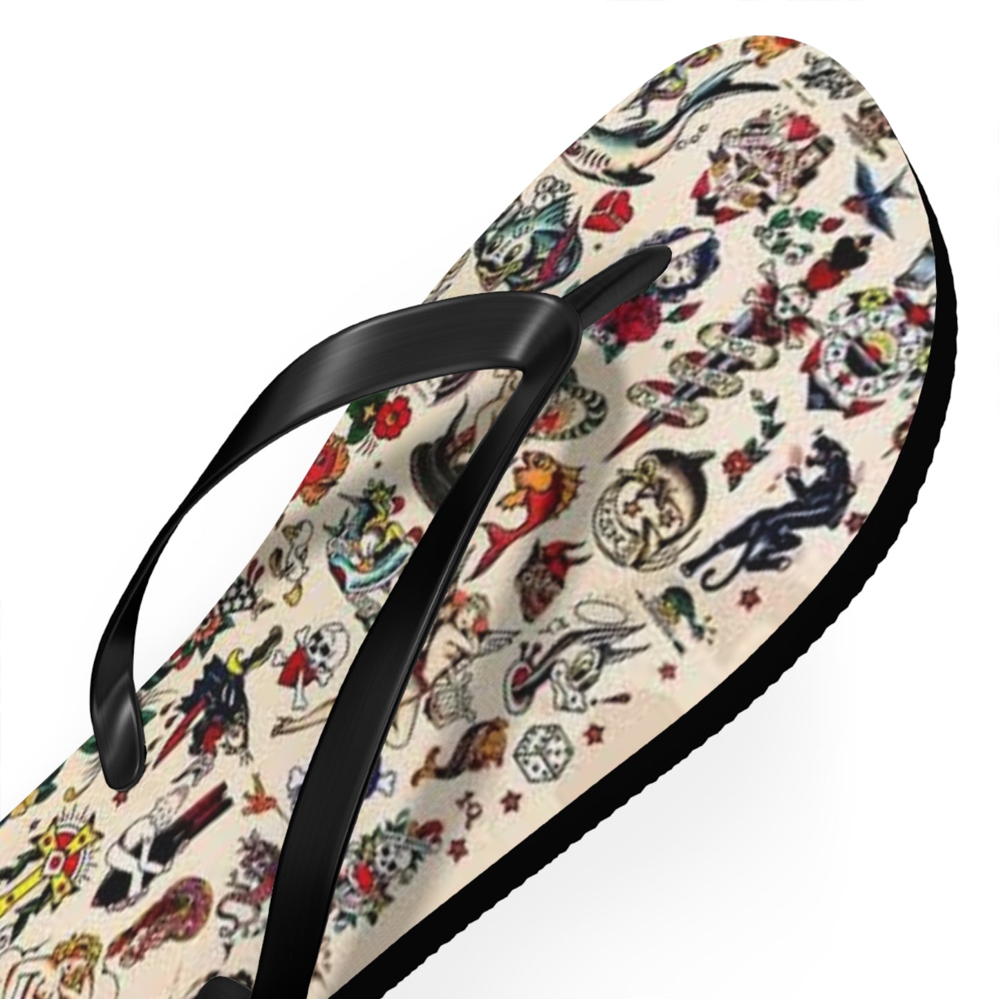 Sailor Jerry Tattoos Sandals, Beach Shoes, Vacation Flip Flops, Pool Slides
