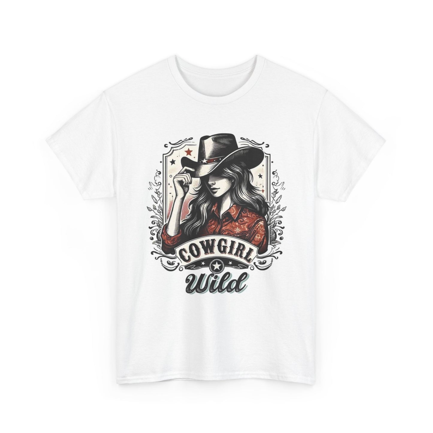 Wild Cowgirl Graphic T Shirt Womens Vintage Retro Cotton Tee