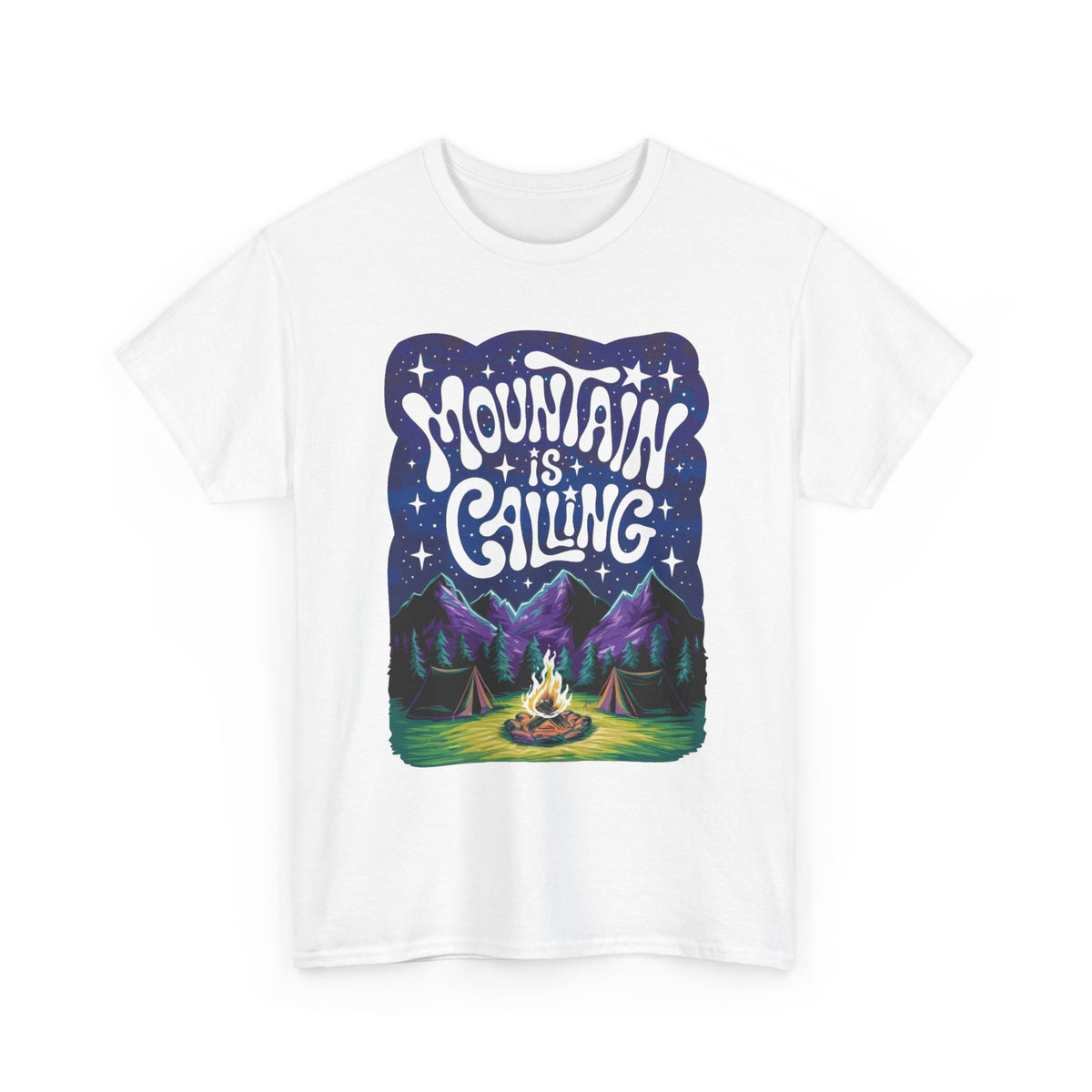 Mountain Is Calling Graphic T Shirt Outdoors Men's Heavy Cotton Tee