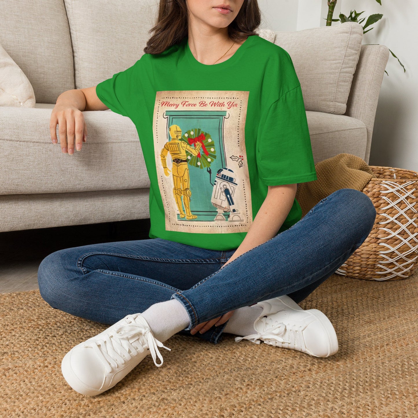 Merry Force Be With You Graphic T Shirt Vintage Star wars Christmas holidays