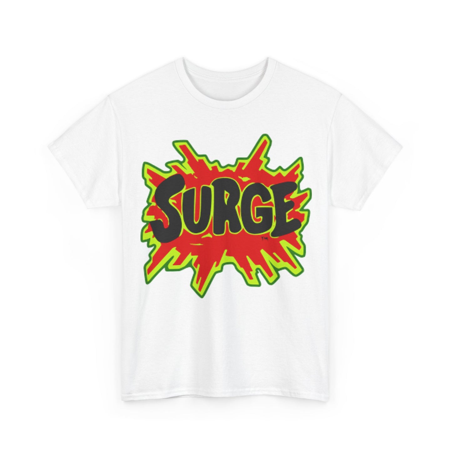 Surge soda T-shirt vintage Mountain Dew 90s nostalgia Unisex Heavy Cotton Tee