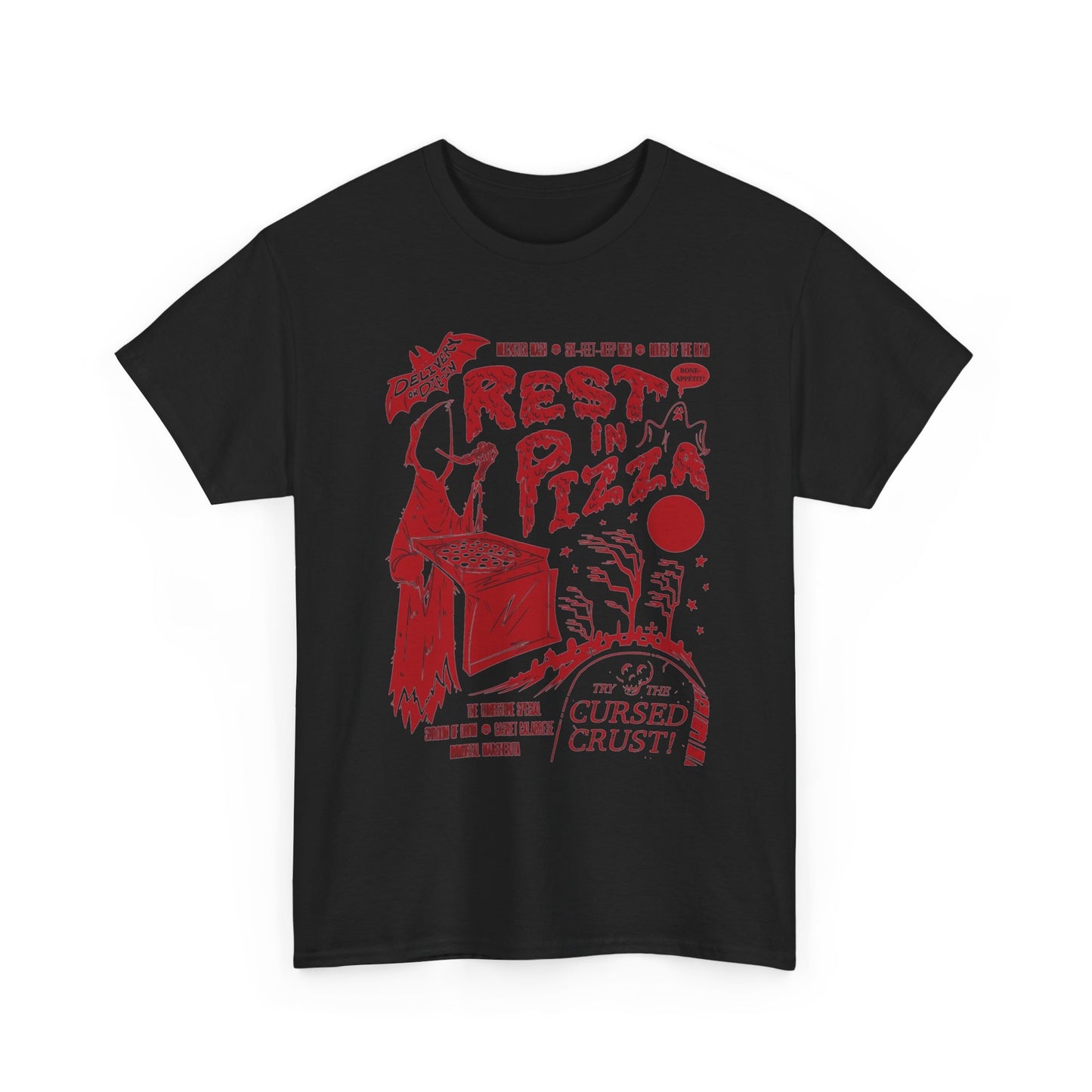 Rest In Pizza Graphic T Shirt NEW Unisex Heavy Cotton Tee