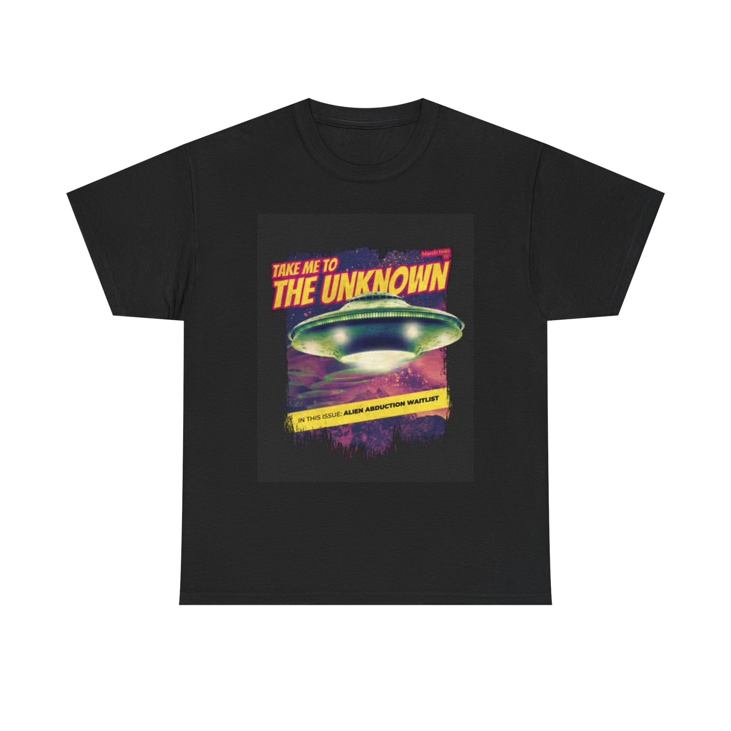 Take Me To The Unknown Graphic T Shirt Alien Abduction Unisex Heavy Cotton Tee
