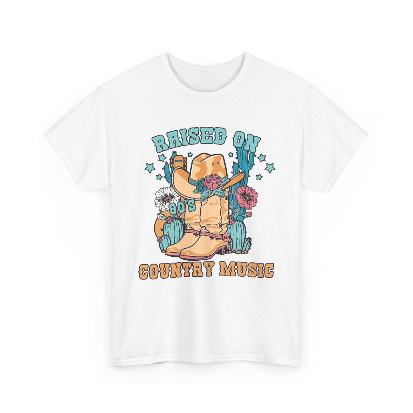 Raised On Country Graphic T Shirt Womens Vintage Retro Cotton Tee