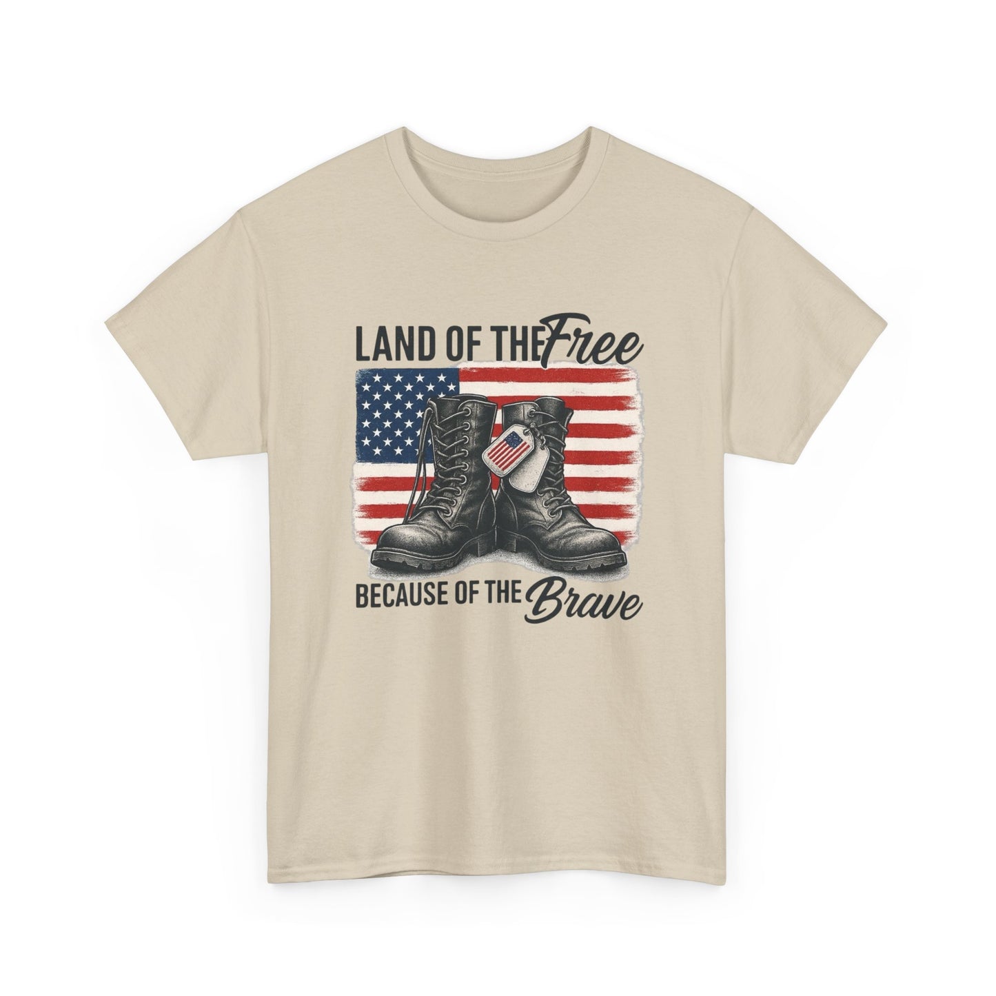 Land Of The Free Because Of The Brave USA Graphic T Shirt NEW ADULT Tee
