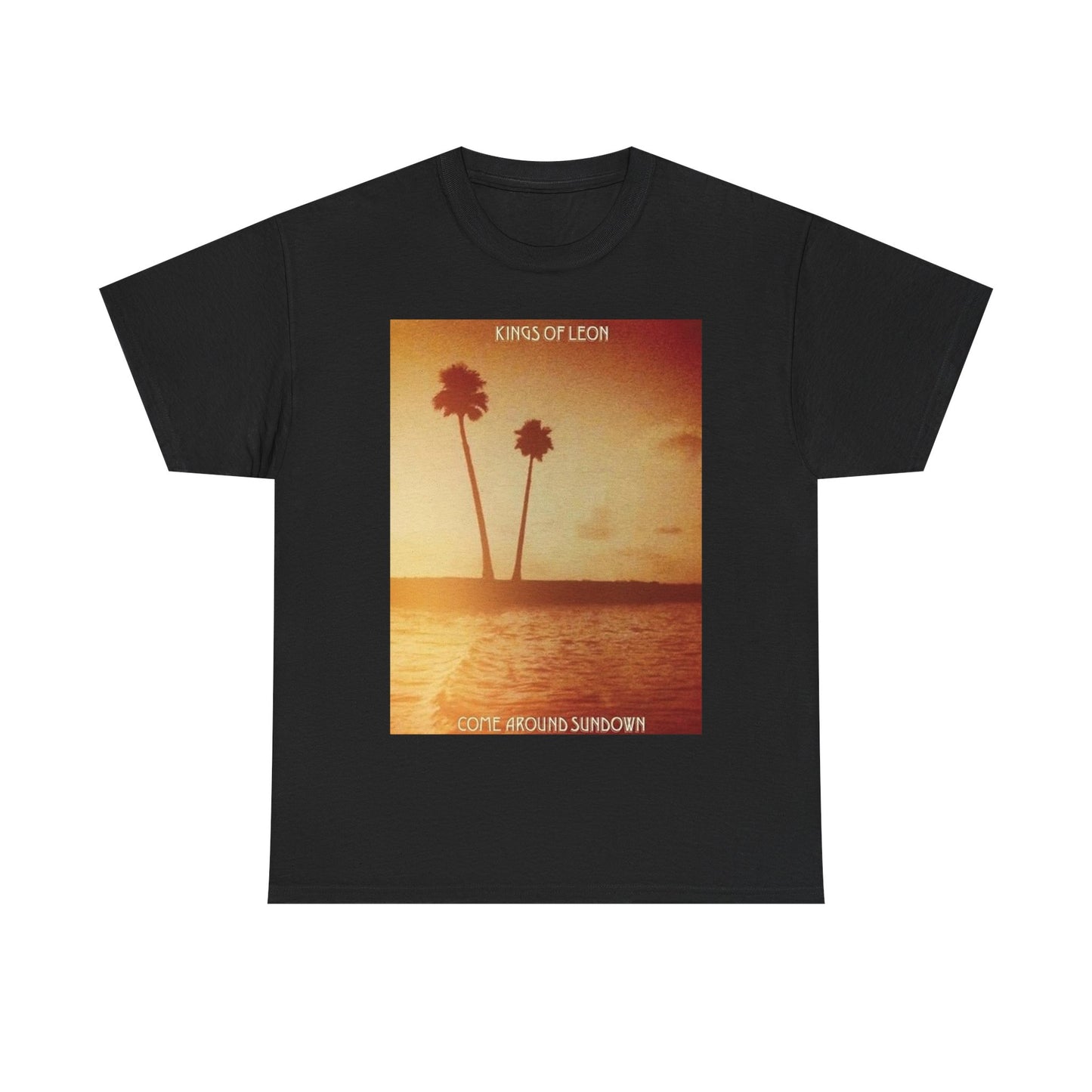 Kings of leon T-shirt vintage graphic beach palm sunset rock tour Unisex Heavy