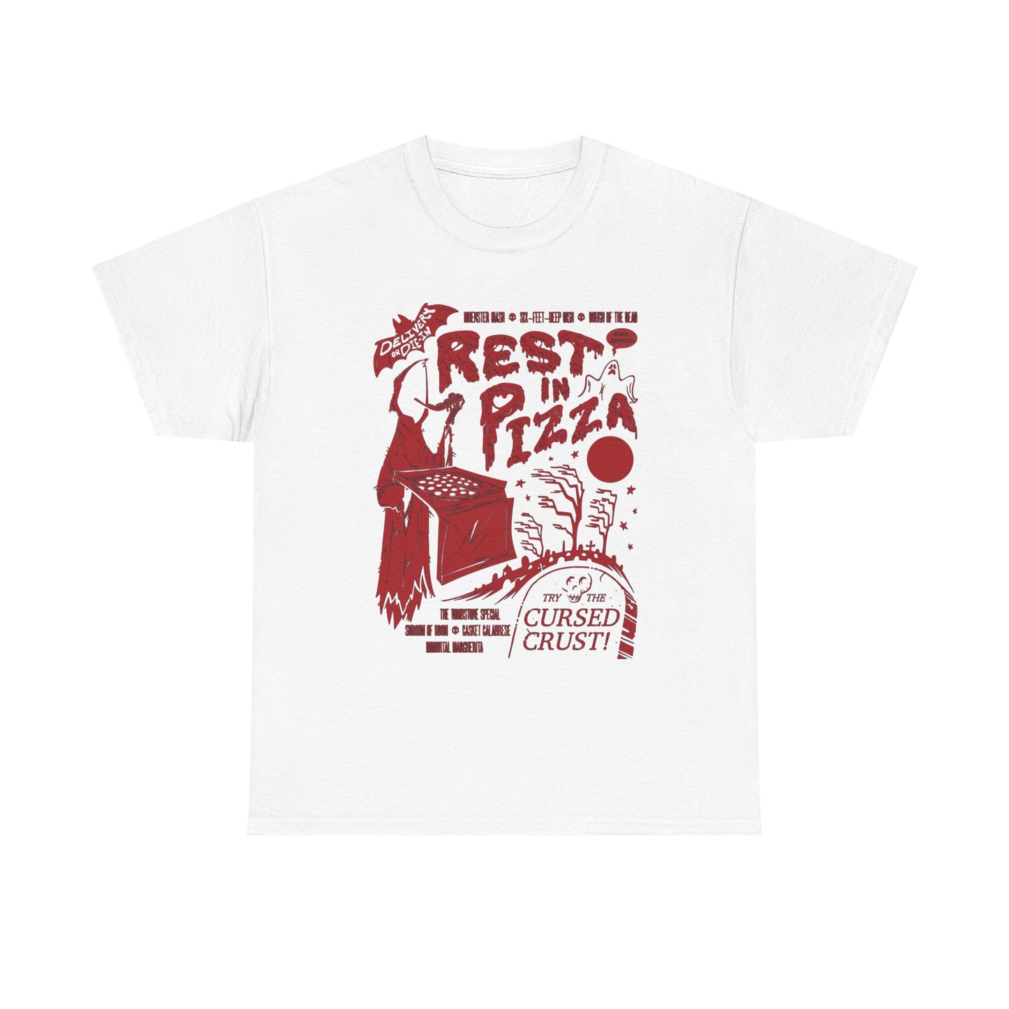 Rest In Pizza Graphic T Shirt NEW Unisex Heavy Cotton Tee