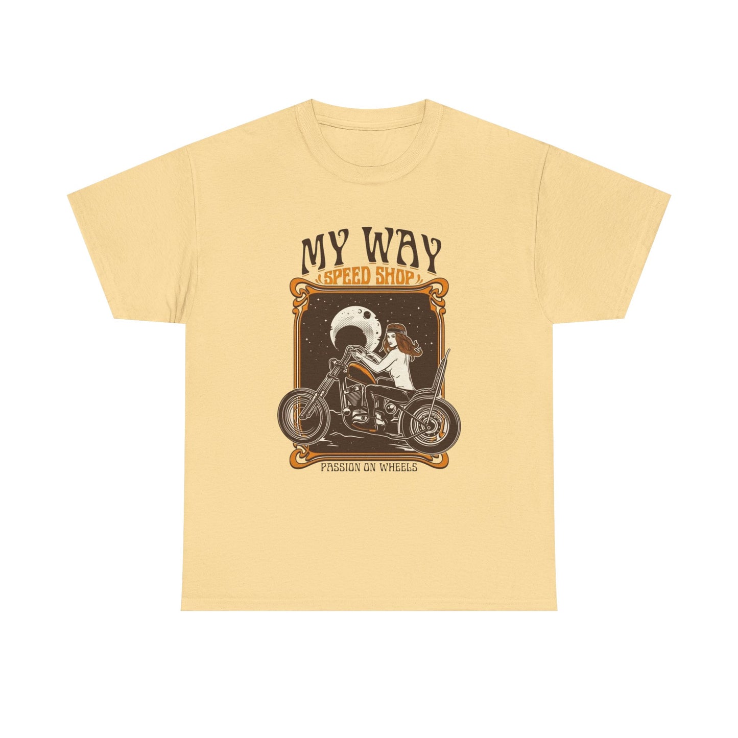 My Way Speed Shop Choppers Motorcycles Graphic T Shirt Unisex Heavy Cotton Tee