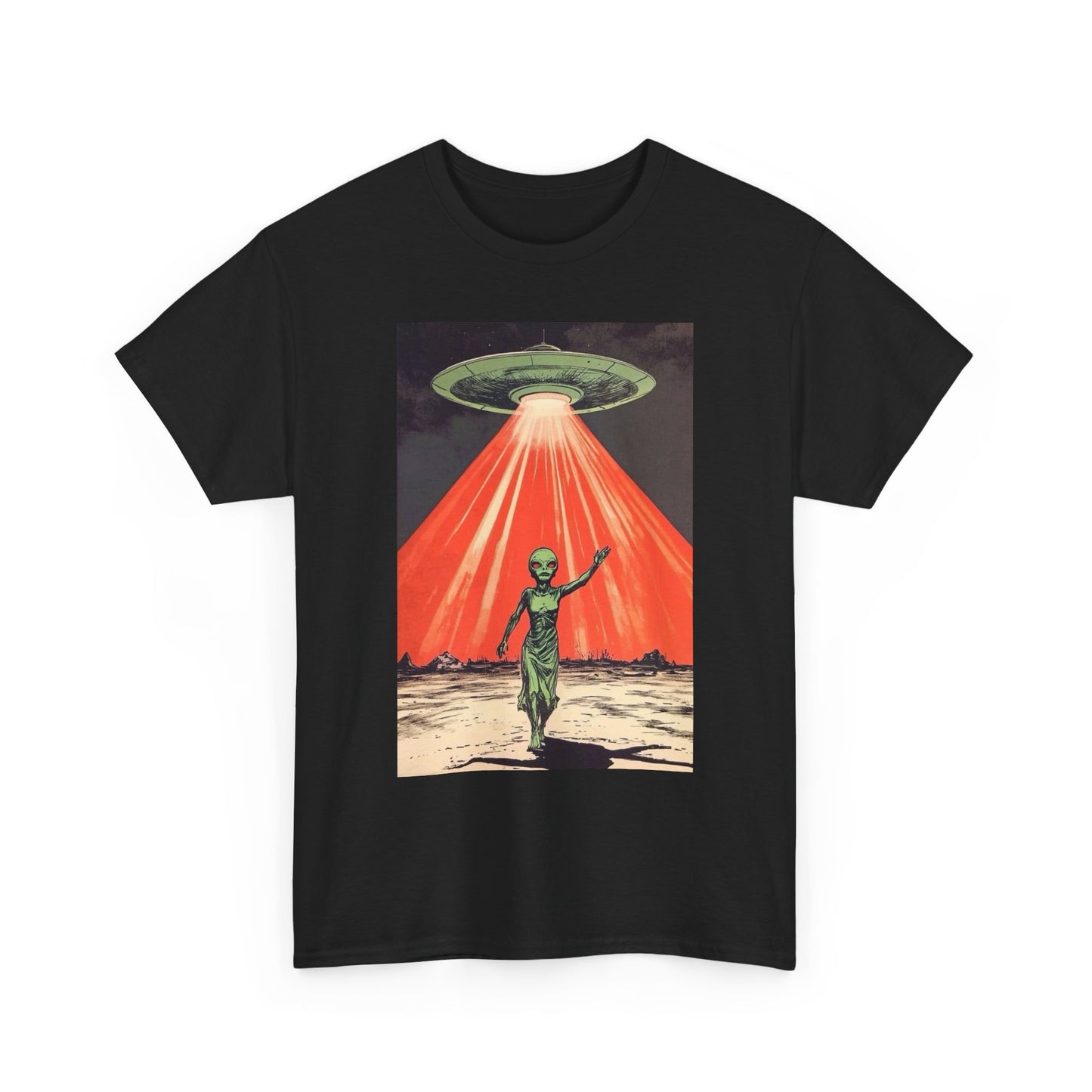 Alien Landing Graphic T Shirt NEW Unisex Heavy Cotton Tee