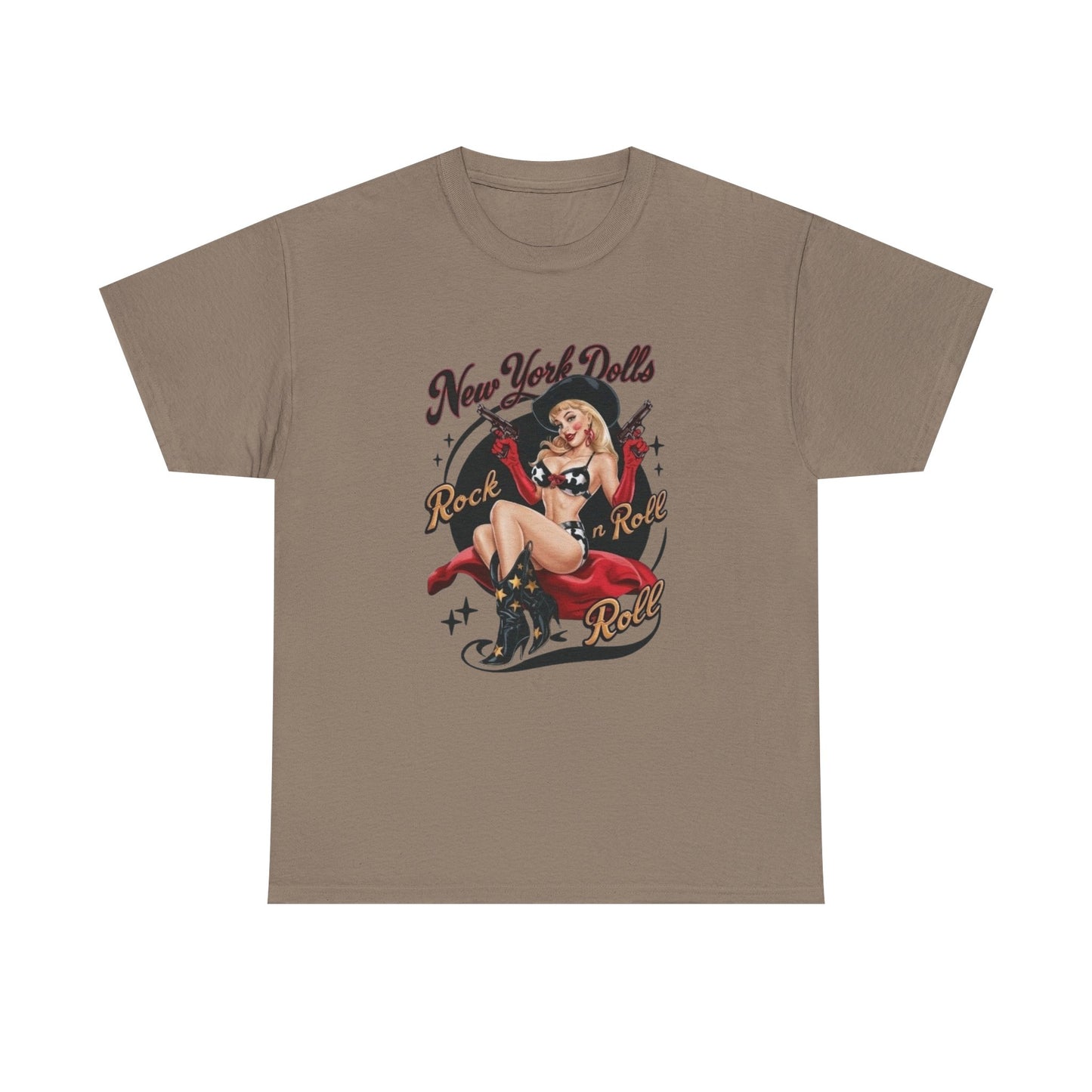 New York Dolls Cowgirl Graphic T Shirt Unisex Heavy Cotton Tee GIFT NEW