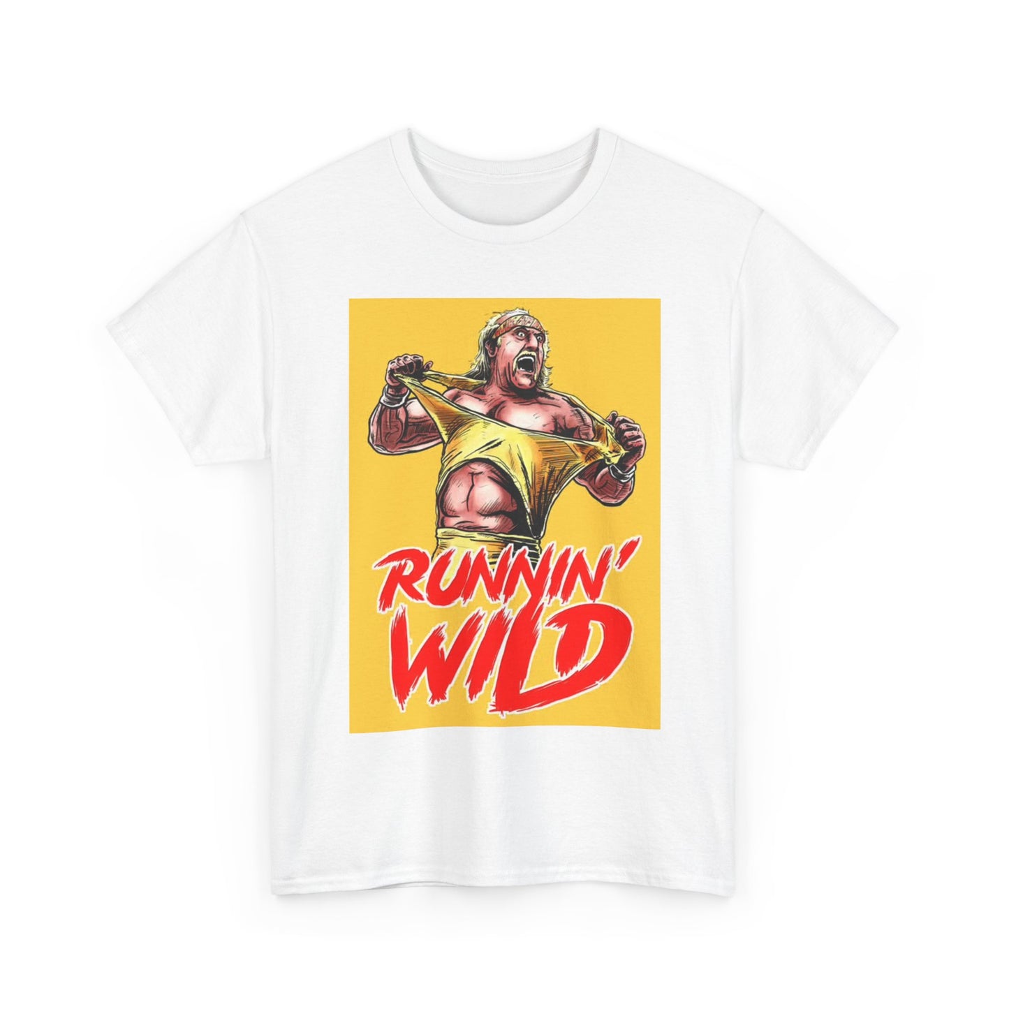 Hulk Tshirt Vintage Wrestling Runnin Wild Hogan Cartoon Graphic Heavy Cotton Tee