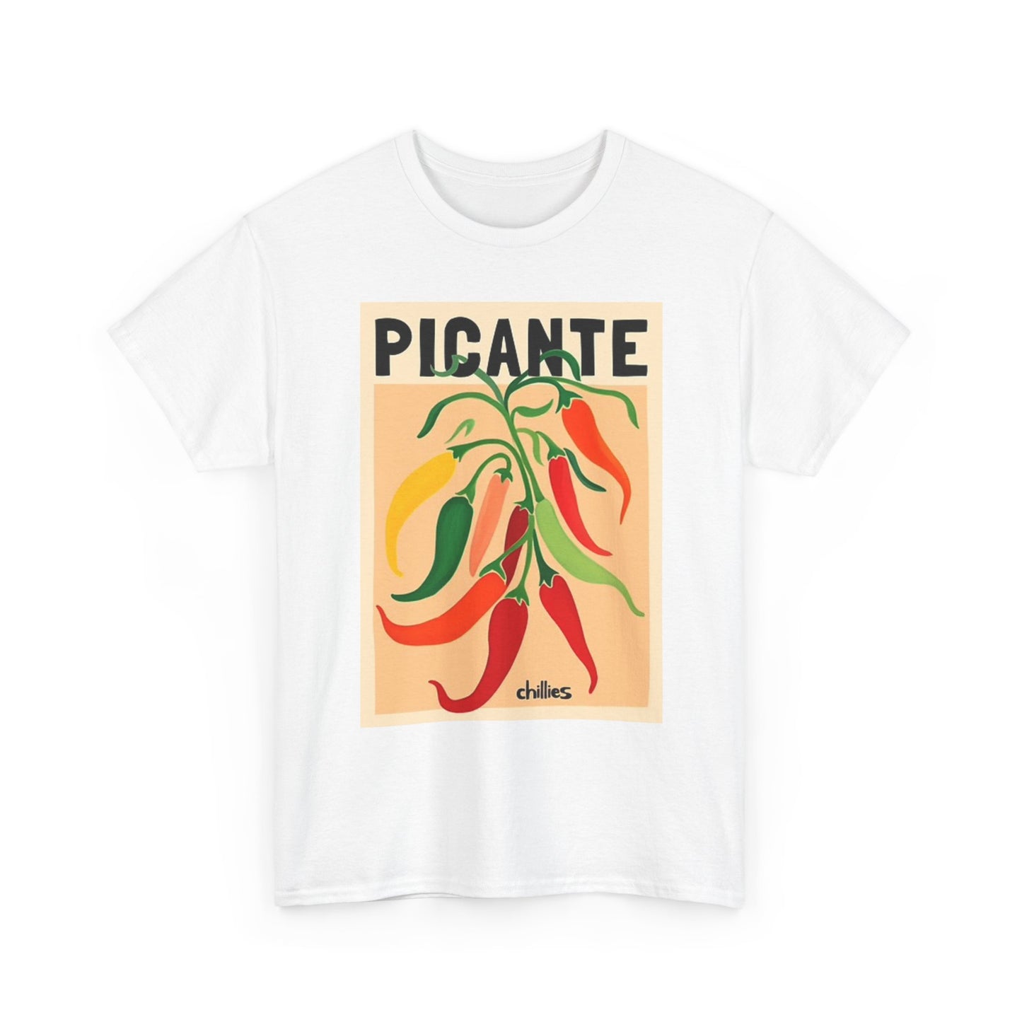 Picante Spicy Graphic T Shirt Mexican Retro Chef Unisex Heavy Cotton Tee