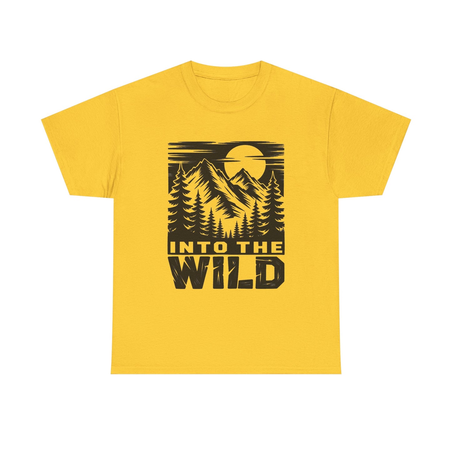 Into The Wild Outdoors Camping Graphic T Shirt Regular Men's Heavy Cotton Tee