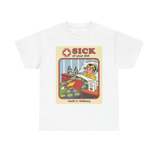 Health And Wellbeing Graphic T Shirt Funny Sick Unisex Heavy Cotton Tee