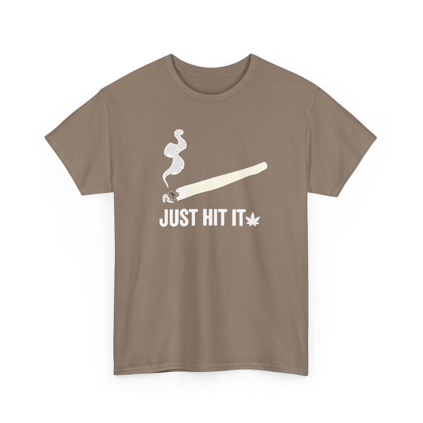 Just Hit It Graphic T Shirt Funny Joint Pot Unisex Heavy Cotton Tee