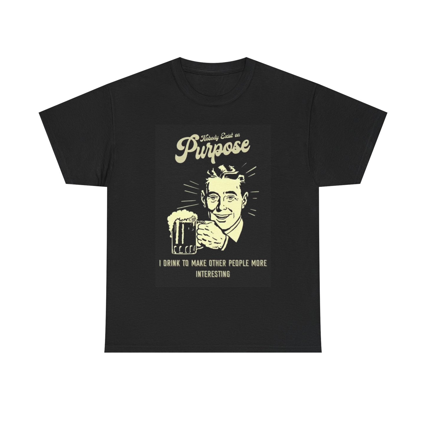 I Drink To Make It Entertaining Beer Shirt Dad Jokes Unisex Heavy Cotton Tee