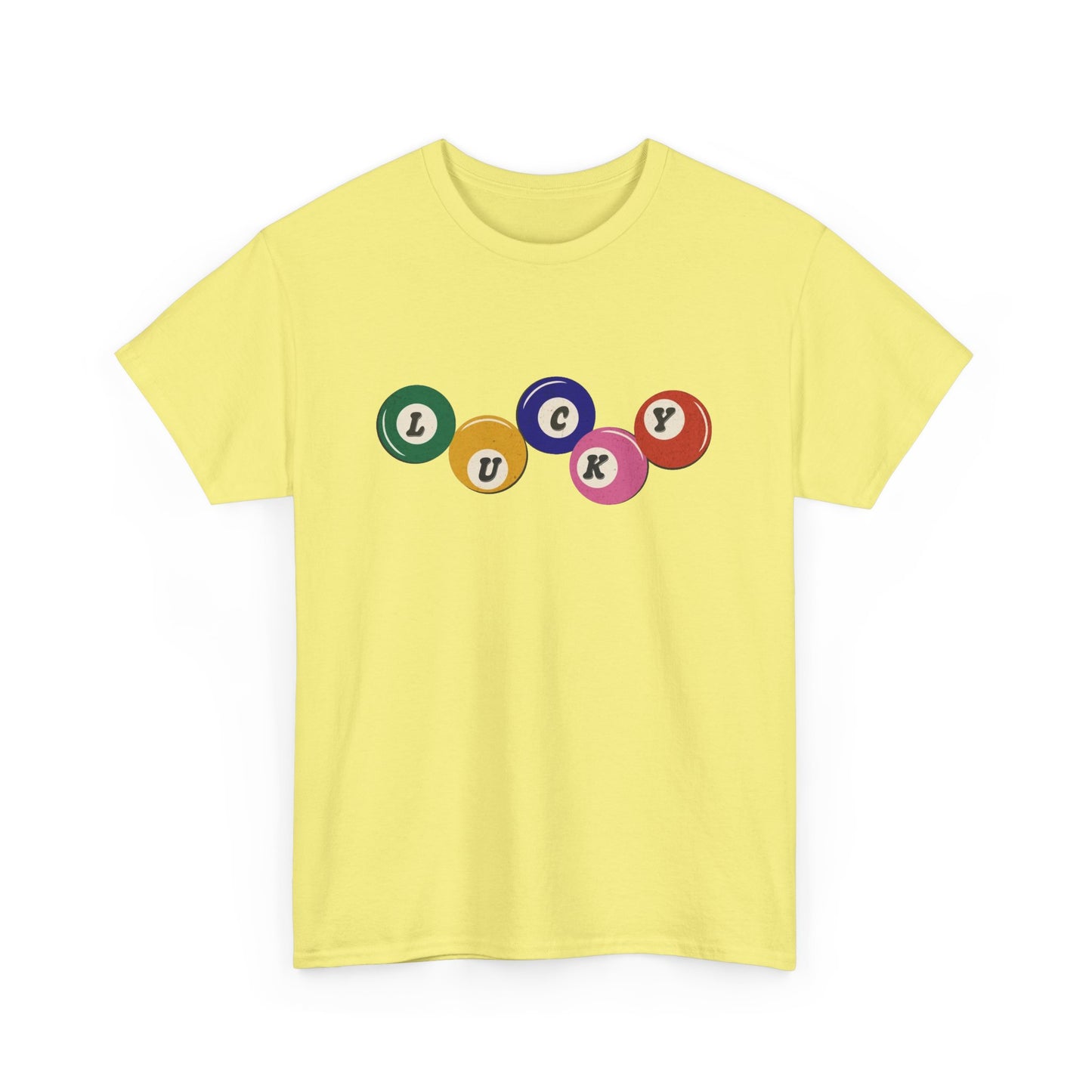 Lucky Pool Balls Retro Graphic T Shirt Men's Heavy Cotton Tee