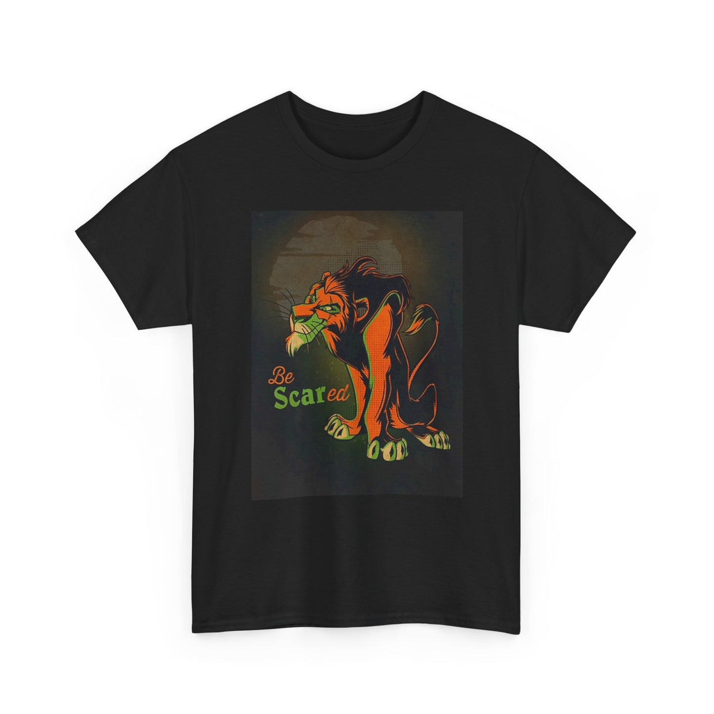 Be Scared Graphic T Shirt Tiger Cartoon Lion Unisex Heavy Cotton Tee