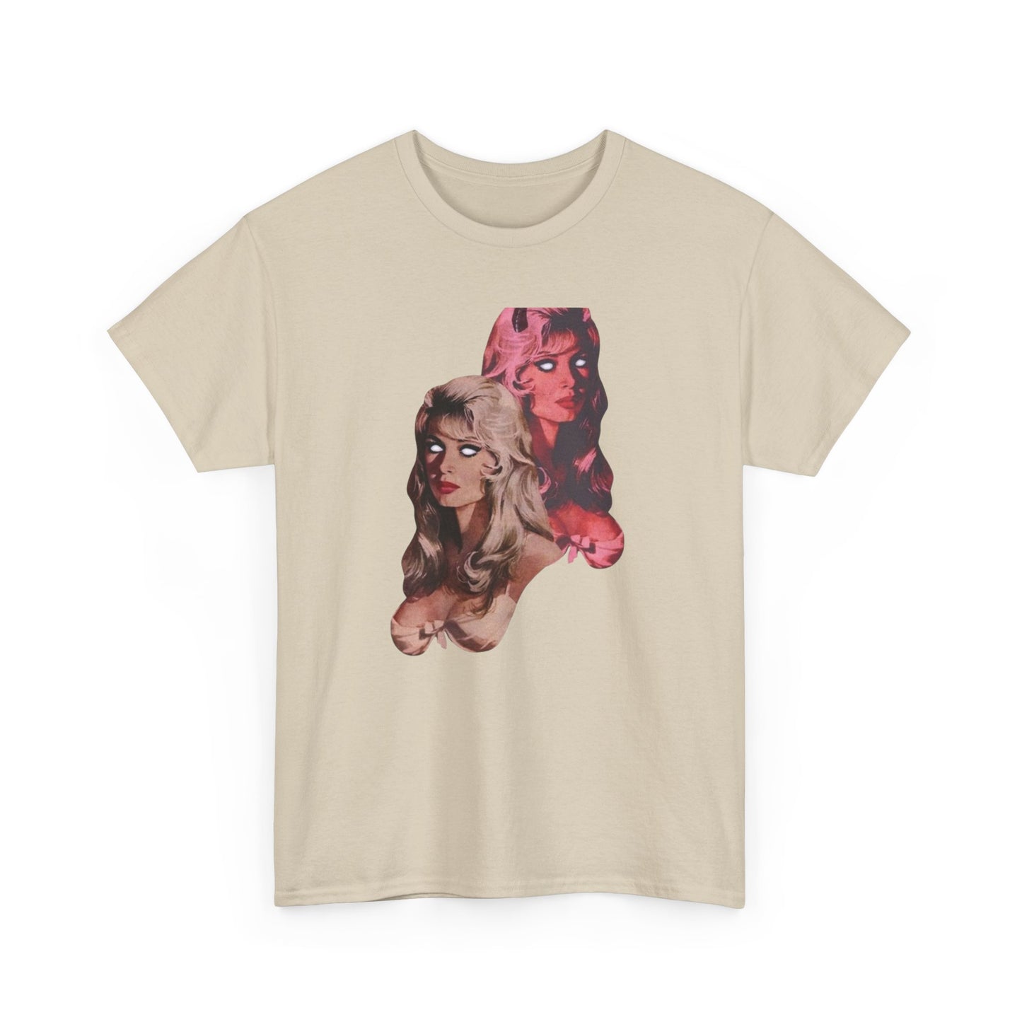 Blonde Model Eyes Vintage Graphic T-Shirt Women's Heavy Comfy Cotton Tee