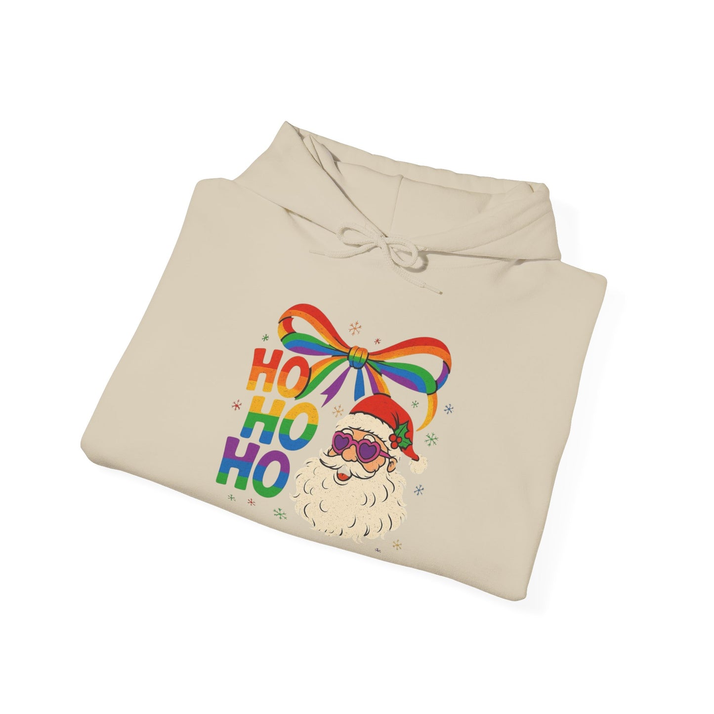 Rainbow Christmas Graphic Hoodie Santa Unisex Heavy Blend™ Hooded Sweatshirt NEW