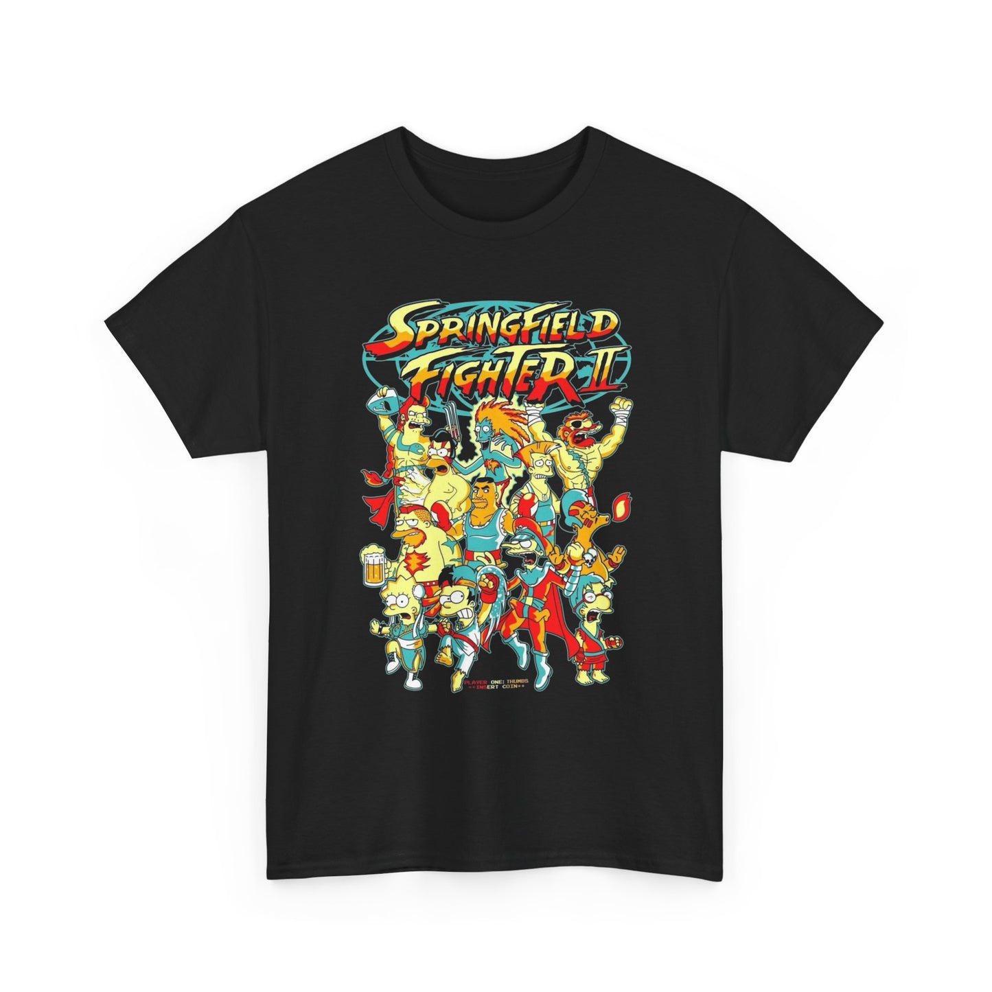 Springfield Fighter Simpsons Graphic T Shirt NEW GIFT Unisex Heavy Cotton Tee