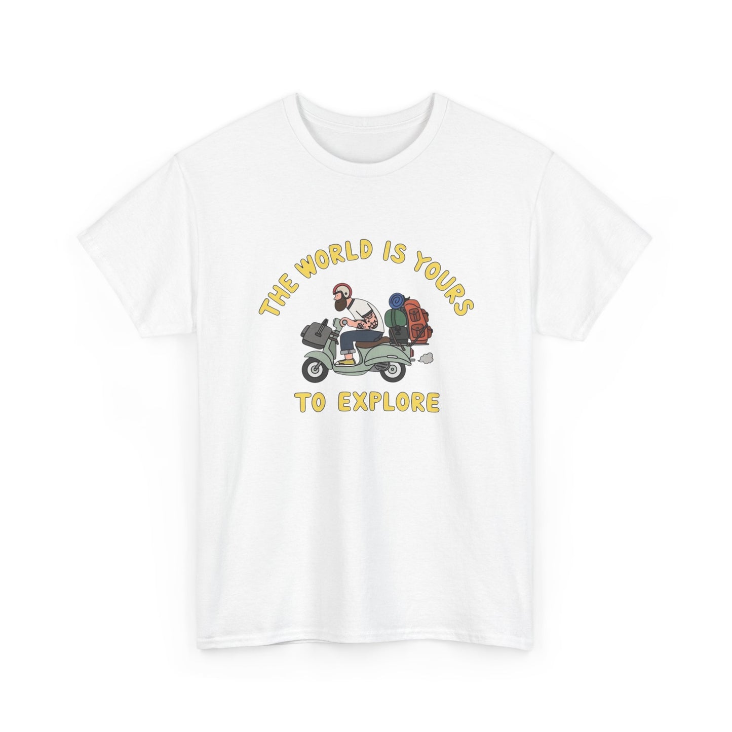 The World Is Yours To Explore T Shirt Graphic Unisex Heavy Cotton Tee NEW GIFT