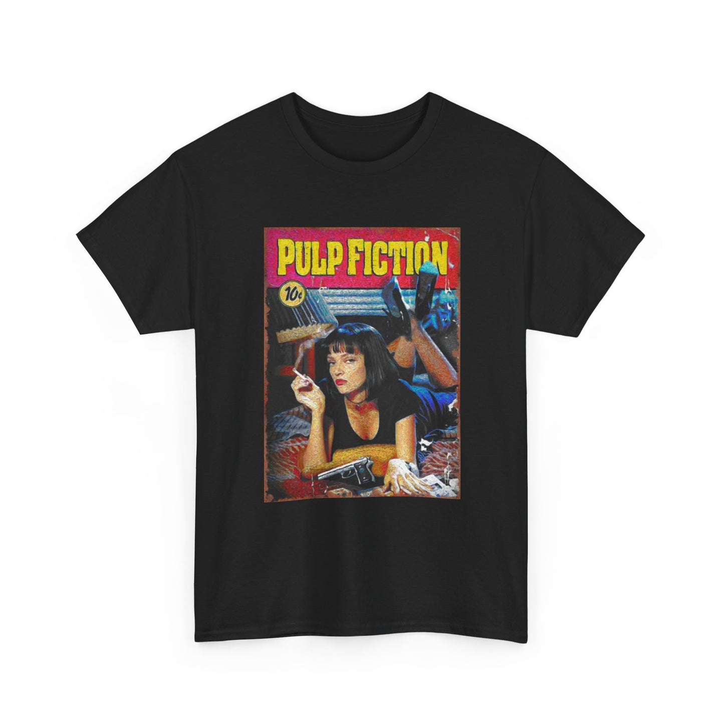 Pulp fiction T-shirt vintage graphic retro movie poster Unisex Heavy Cotton Tee