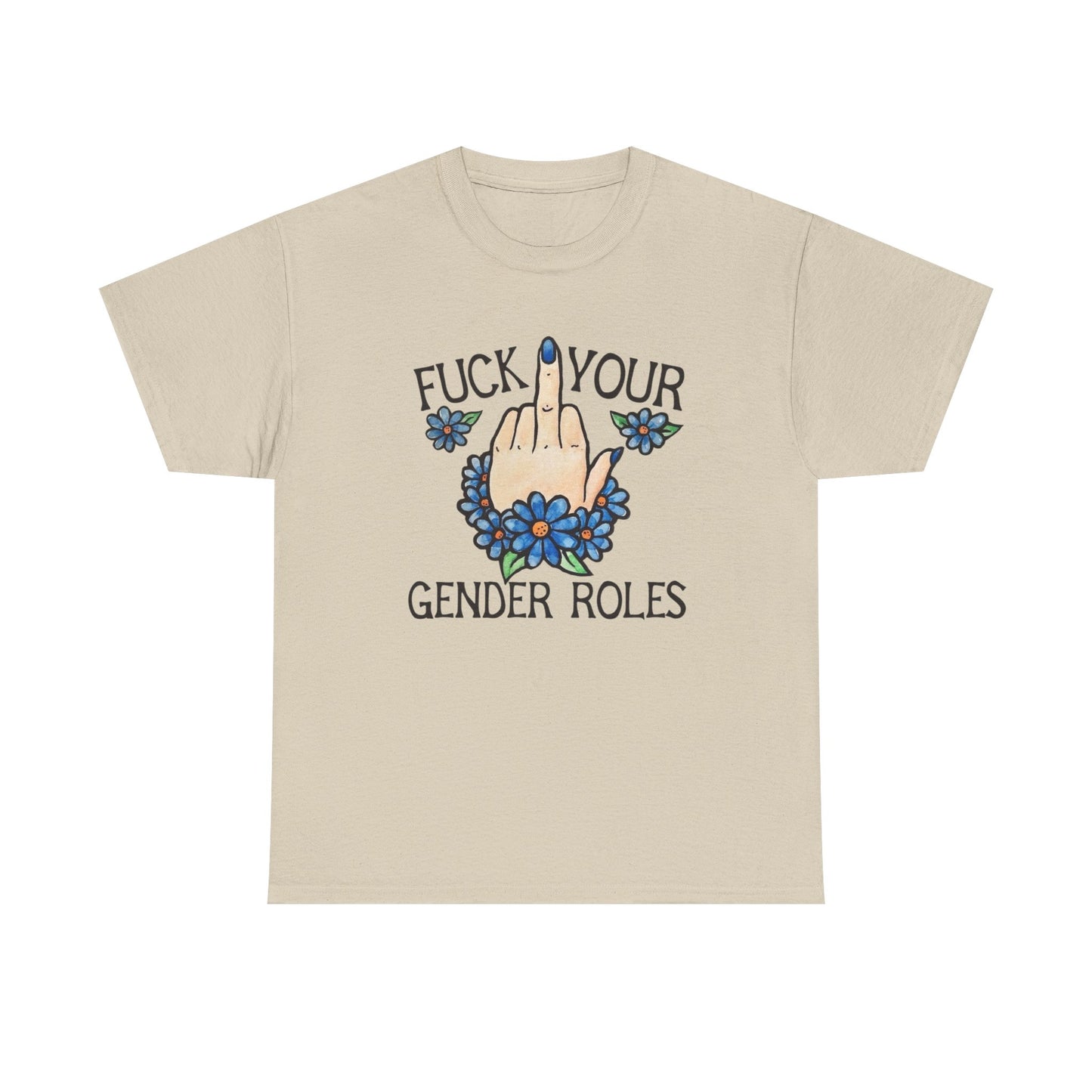 No Gender Roles Funny Liberal Graphic T Shirt Unisex Heavy Cotton Tee GIFT