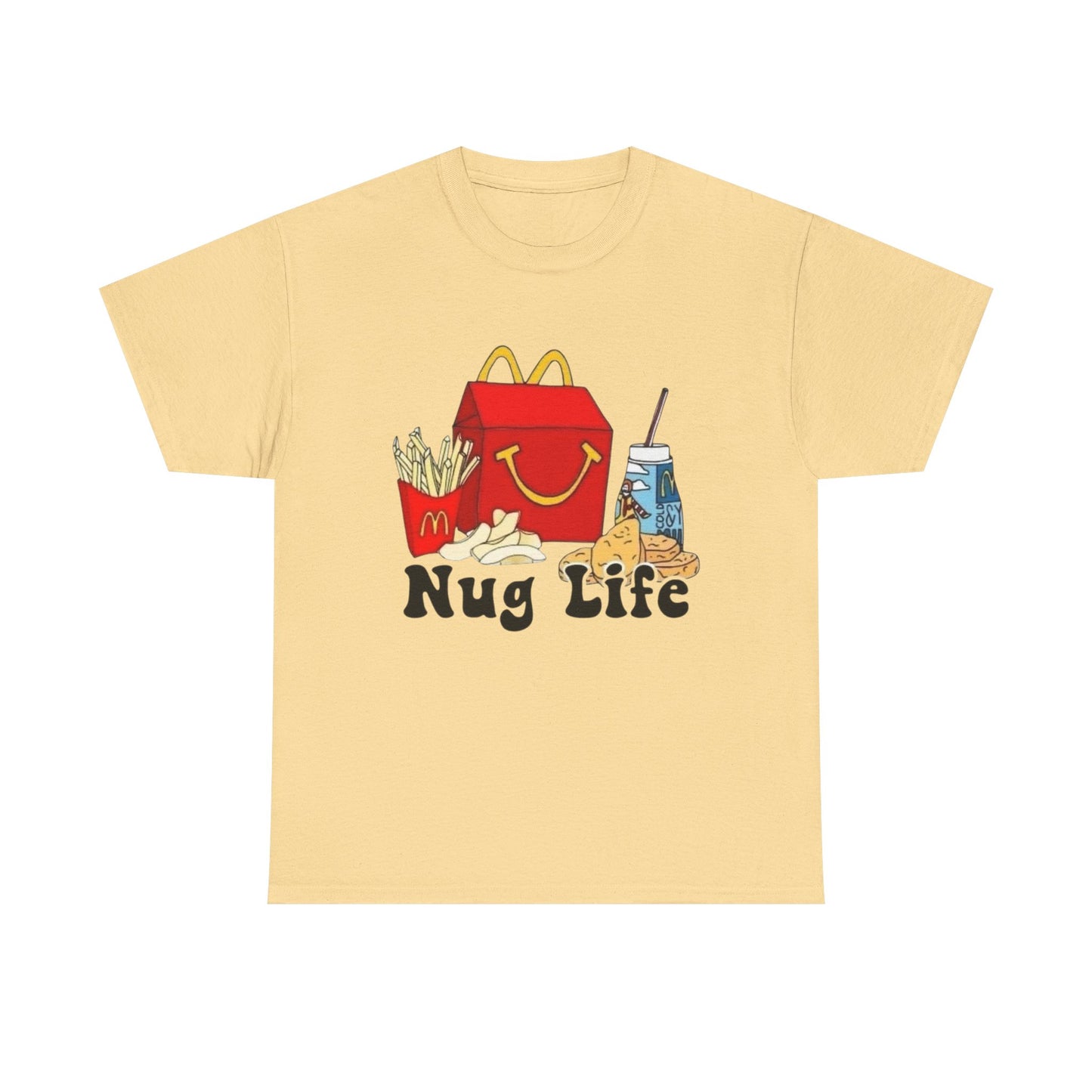 Nug Life Funny Happy Meal 90s Kids Graphic T Shirt New Unisex Heavy Cotton Tee