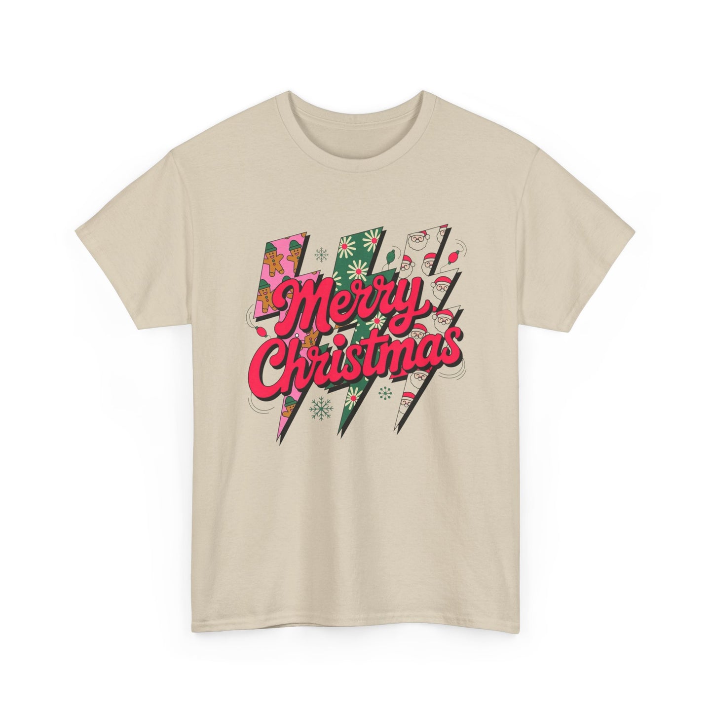 Christmas Lighting Bolts Graphic T Shirt NEW ADULT