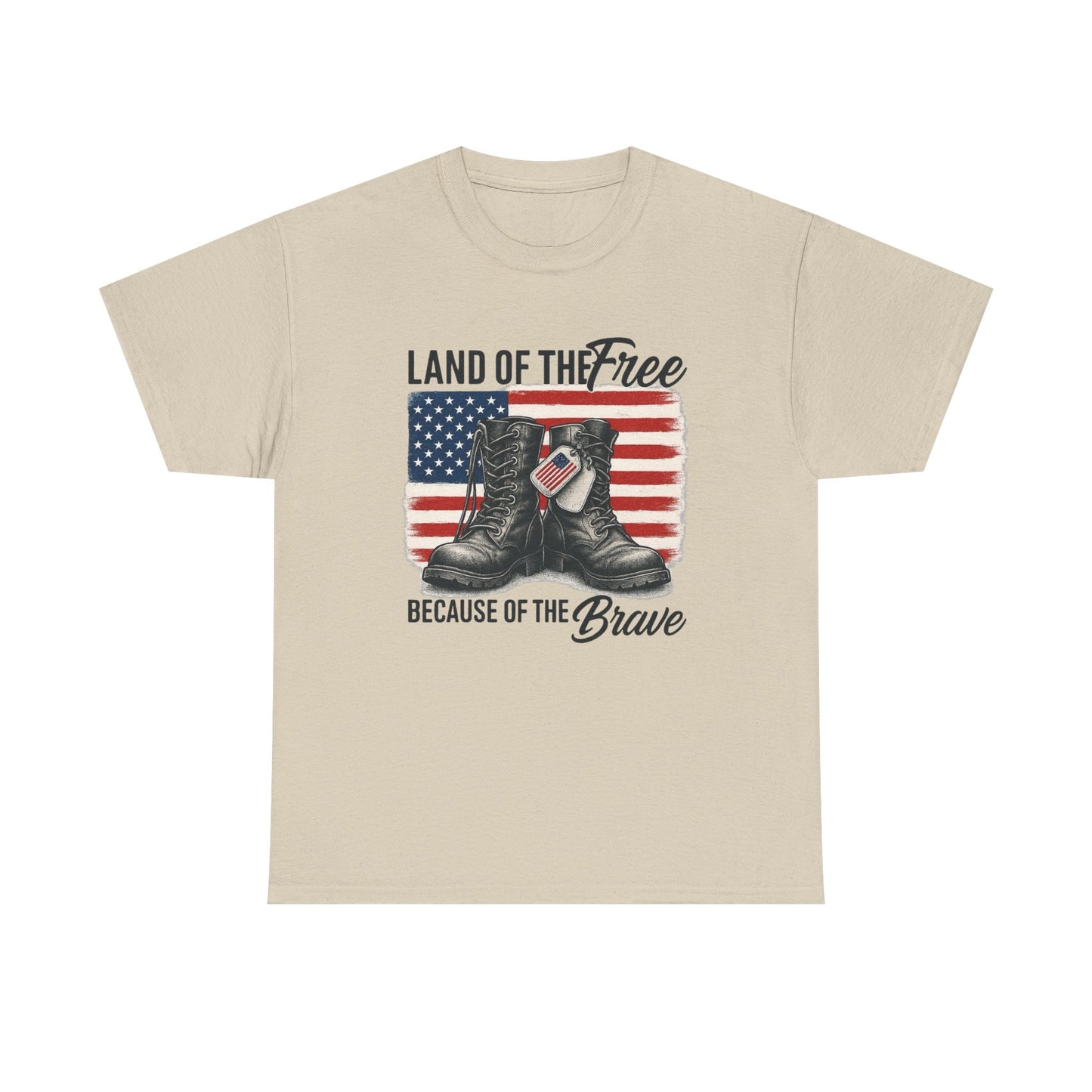 Land Of The Free Because Of The Brave USA Graphic T Shirt NEW ADULT Tee