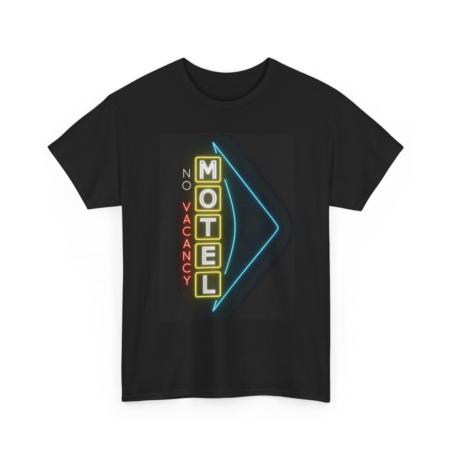 Motel No Vacancy Graphic T Shirt Vintage Neon 50s Unisex Heavy Cotton Tee