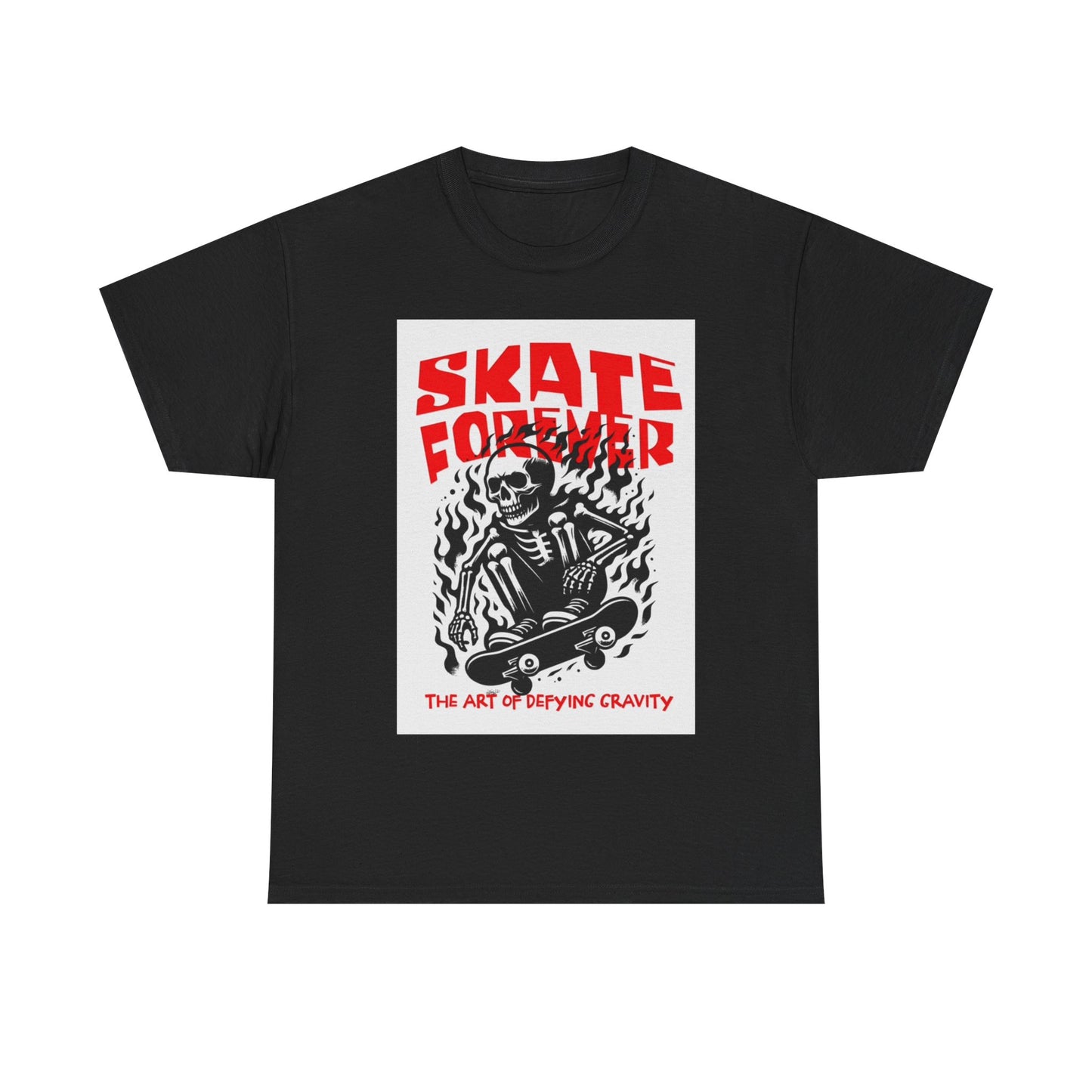 Skate Forever Tshirt Skateboarding Skeleton SB Graphic Unisex Heavy Cotton Tee