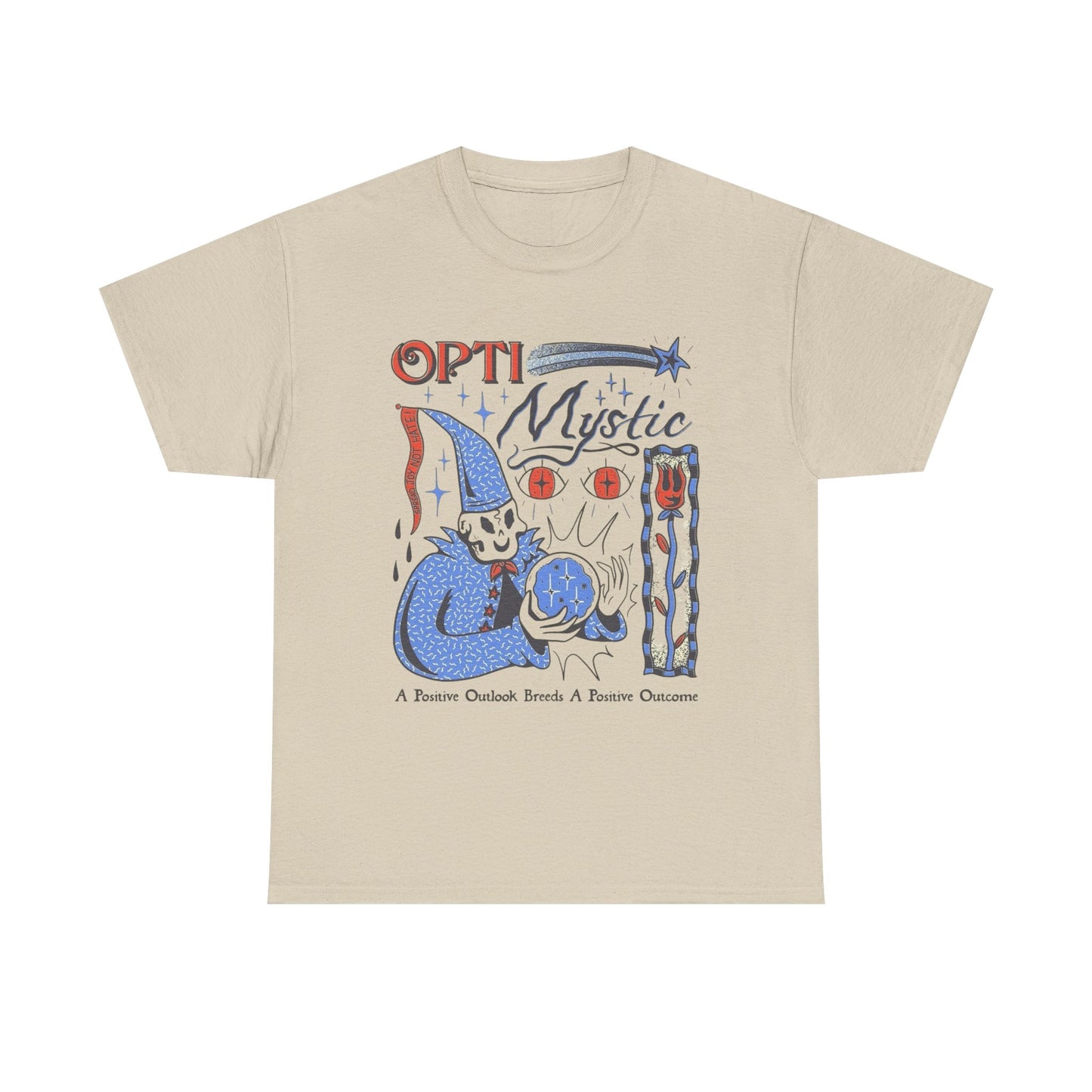 Opti Mystic Funny Wizard Retro T Shirt Unisex Heavy Cotton Tee