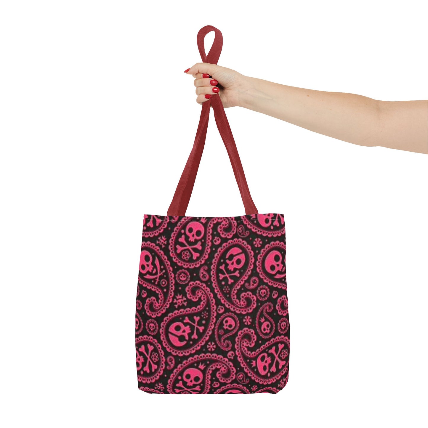 Pink Paisley Skulls Multi Color BRAND NEW MODERN Tote Bag (AOP)