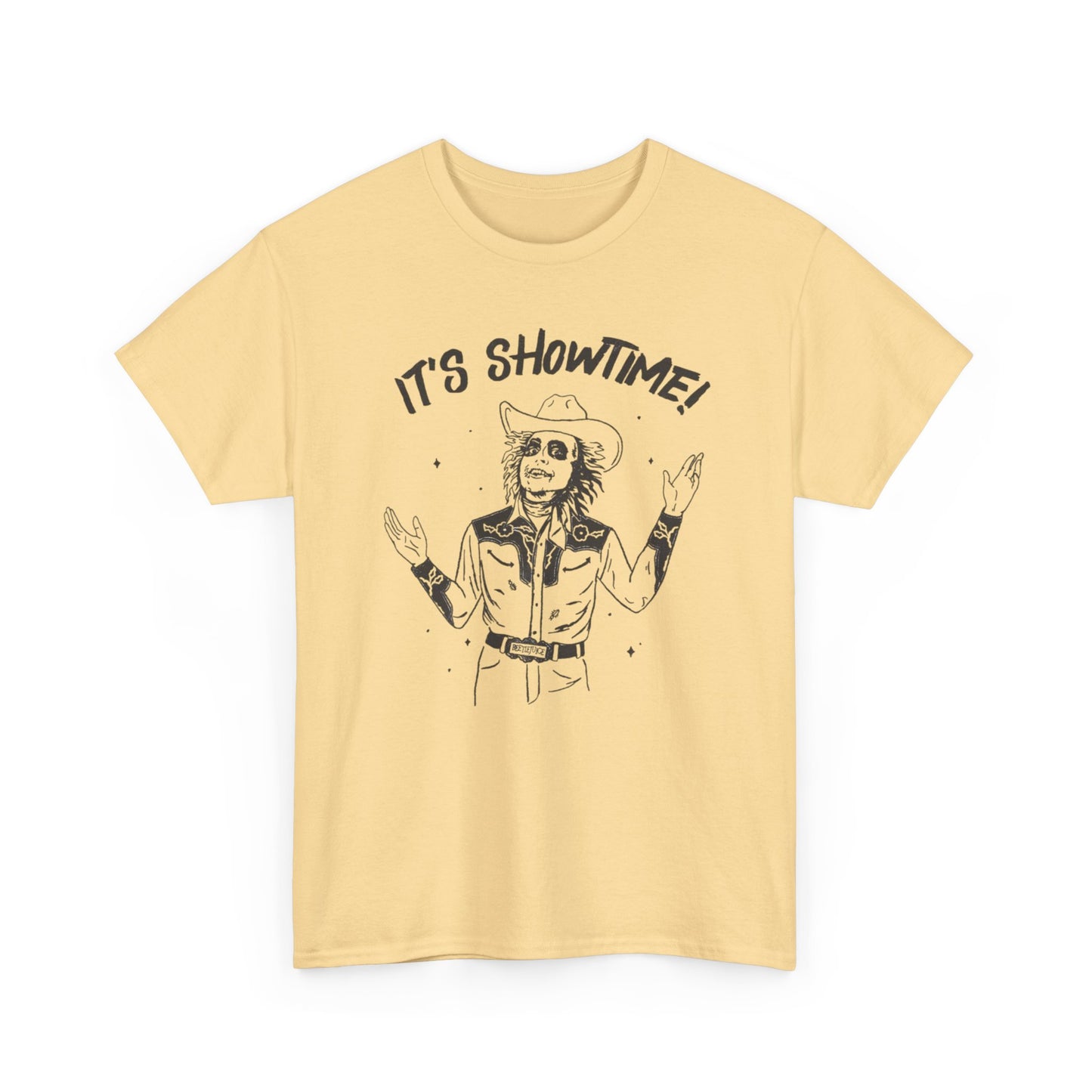Beetlejuice It's Showtime Graphic T Shirt S-5XL NEW Unisex Heavy Cotton Tee