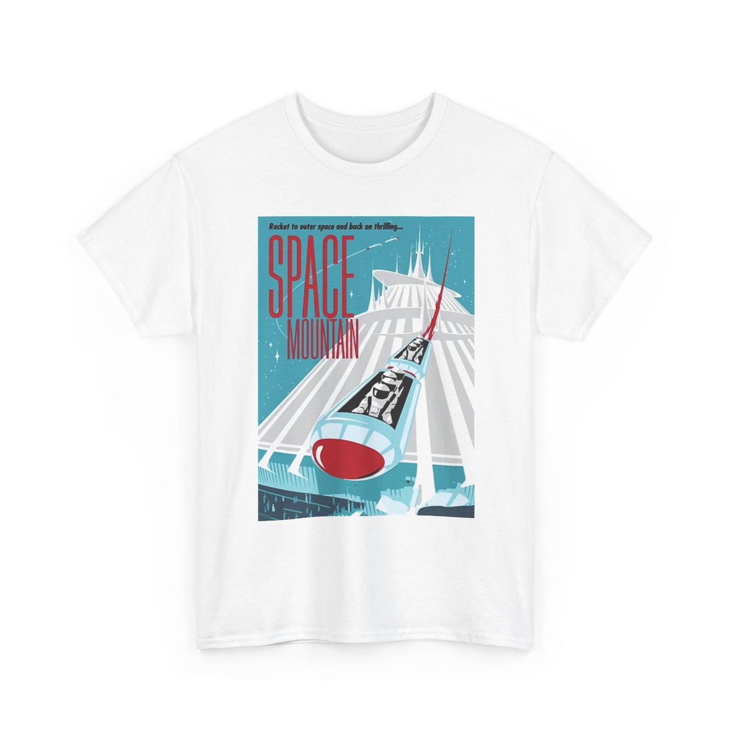 Space Mountain Graphic T Shirt Retro Florida Park Unisex Heavy Cotton Tee
