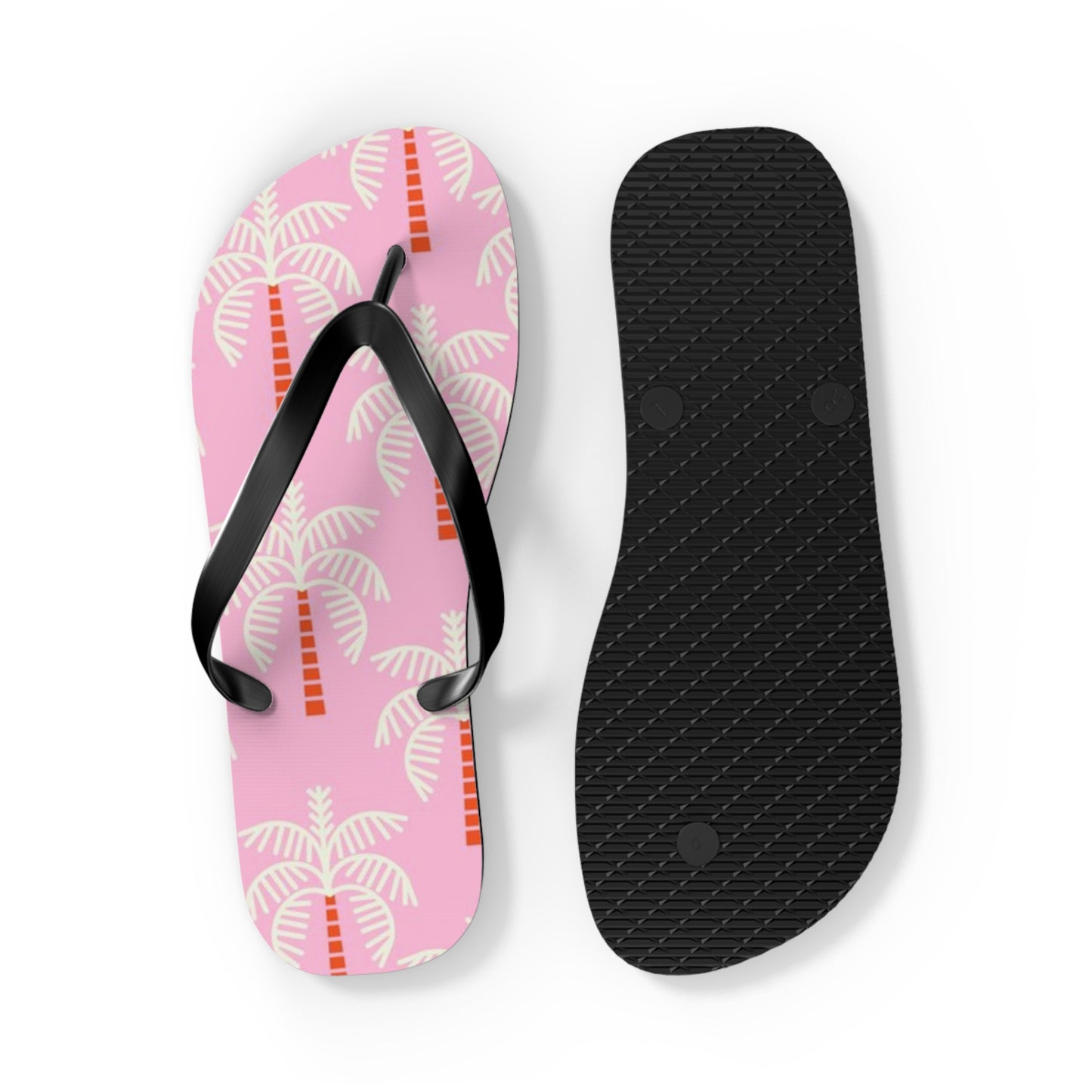 Waves And Sun Sandals Pink Palms Summer Flip Flops Slides BRAND NEW