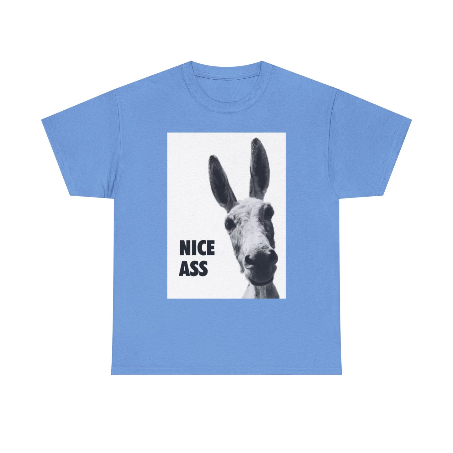 Nice Ass T Shirt Funny Donkey Animal Jokes Comedy Gift Unisex Heavy Cotton Tee