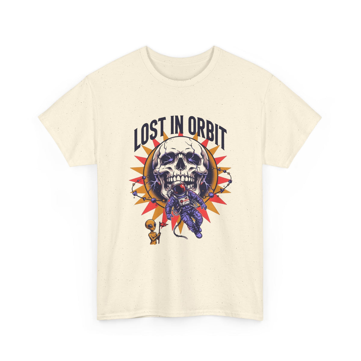 Lost In Orbit Graphic T Shirt Men's Space Alien's Heavy Cotton Tee
