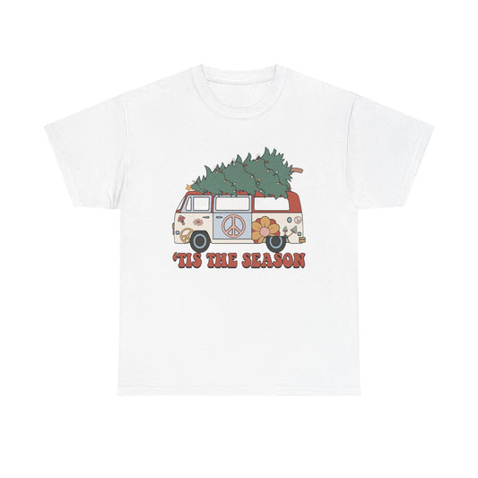 Tis The Season Happy Holidays Graphic T Shirt NEW Unisex Heavy Cotton Tee